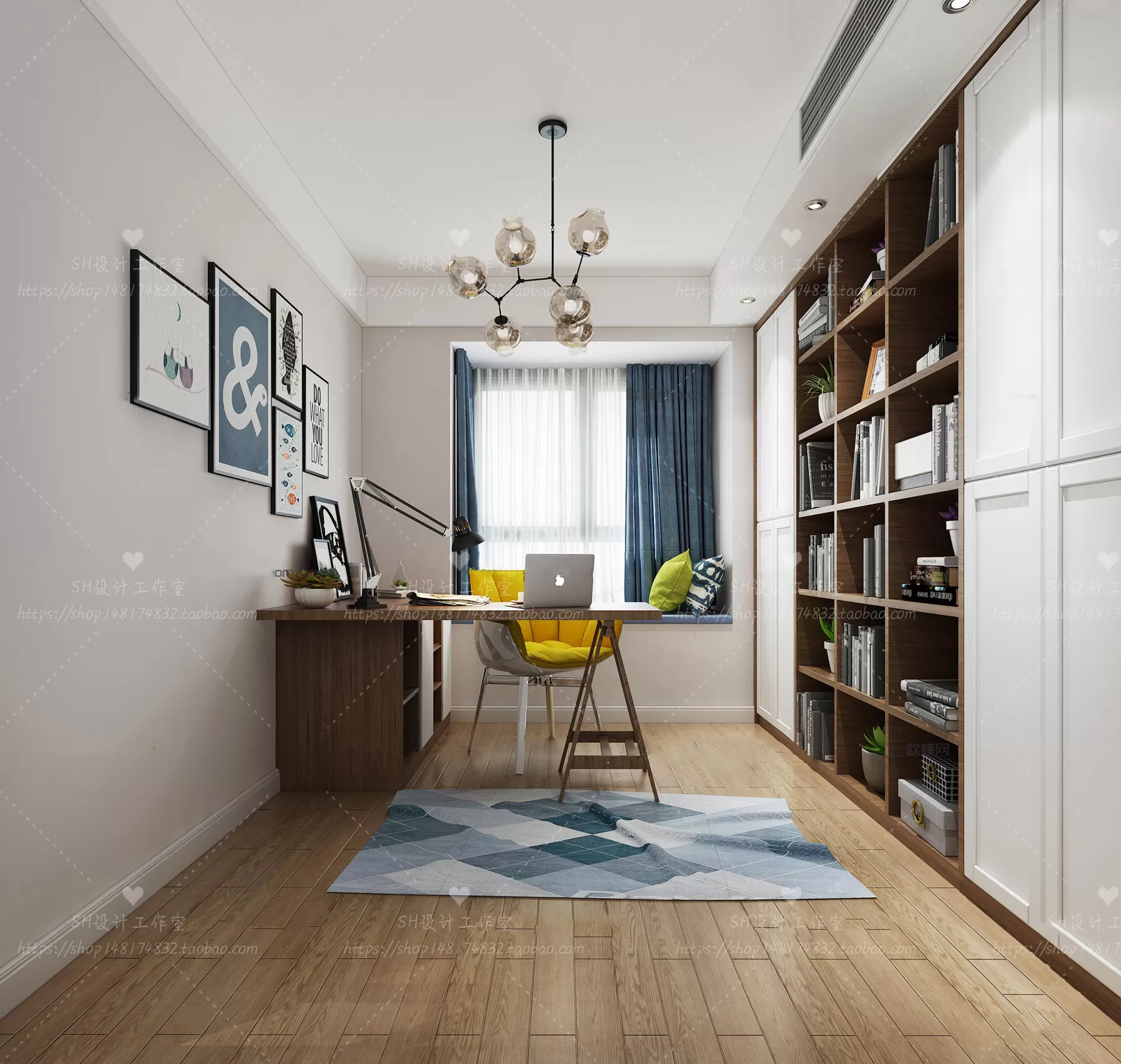 STUDY ROOM 3D SCENES – VRAY RENDER – 40