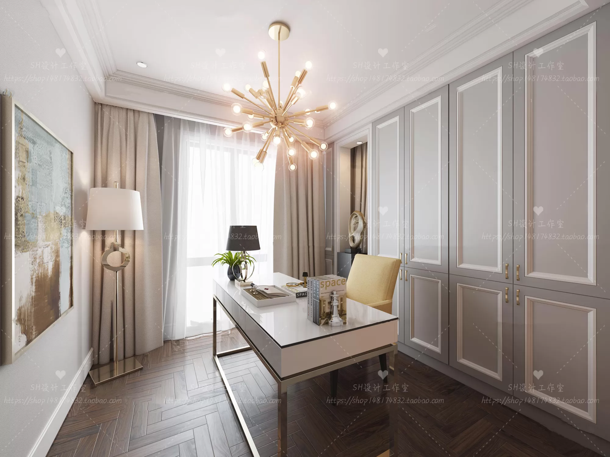 STUDY ROOM 3D SCENES – VRAY RENDER – 41