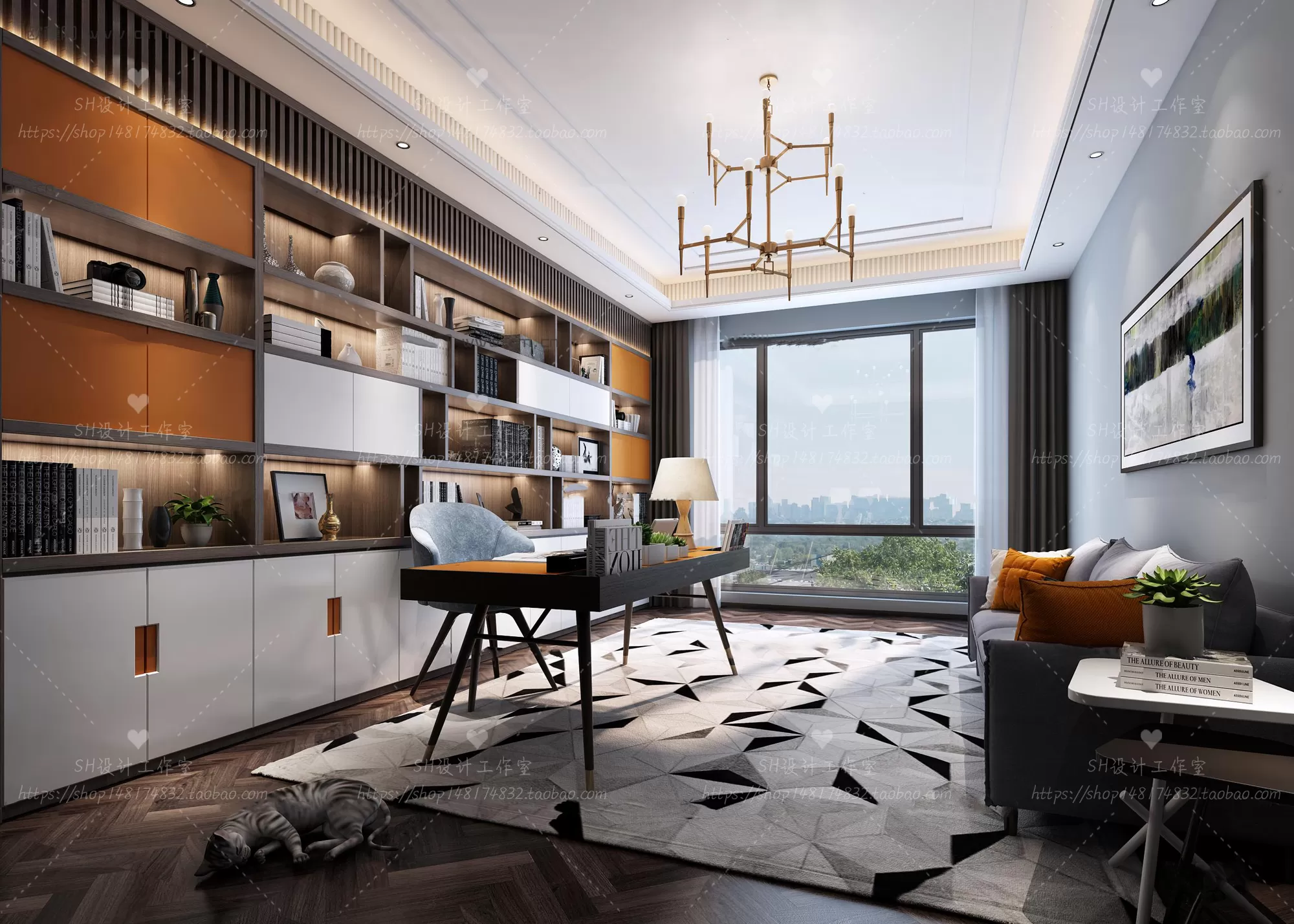 STUDY ROOM 3D SCENES – VRAY RENDER – 43