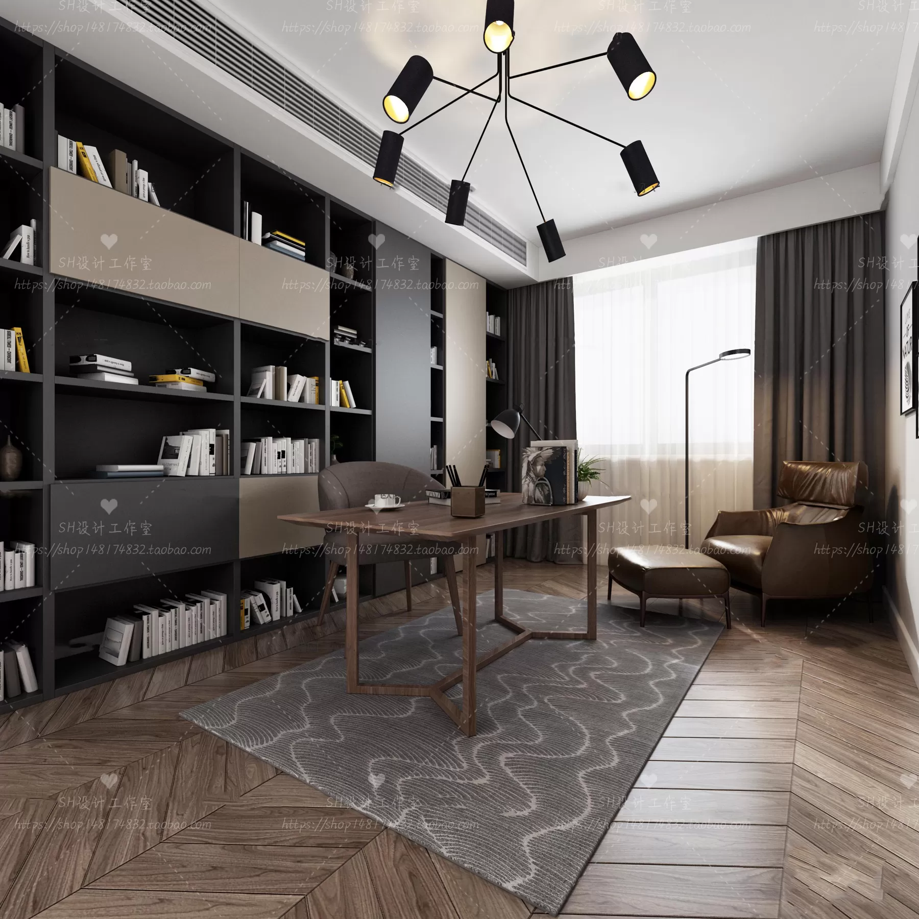 STUDY ROOM 3D SCENES – VRAY RENDER – 46