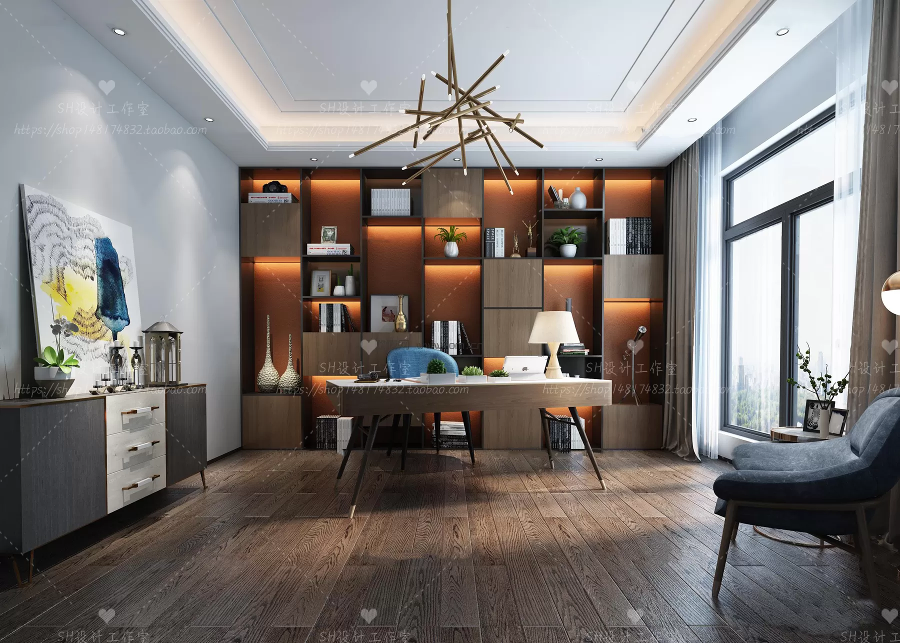 STUDY ROOM 3D SCENES – VRAY RENDER – 47