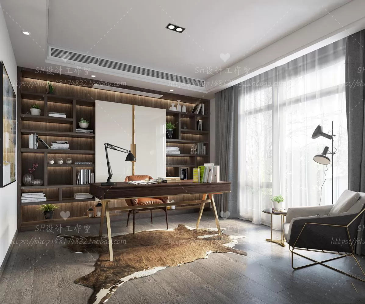 STUDY ROOM 3D SCENES – VRAY RENDER – 48