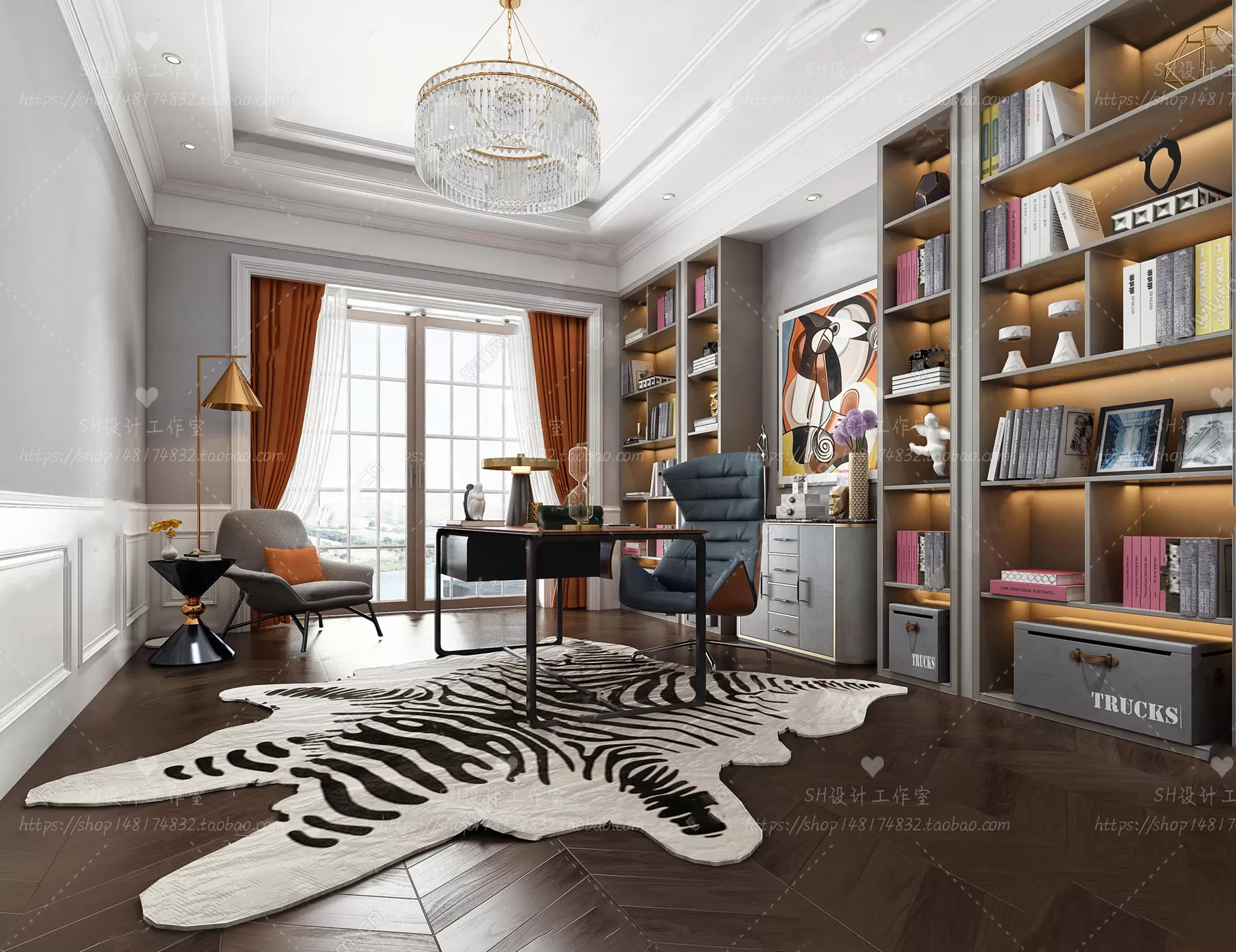 STUDY ROOM 3D SCENES – VRAY RENDER – 53