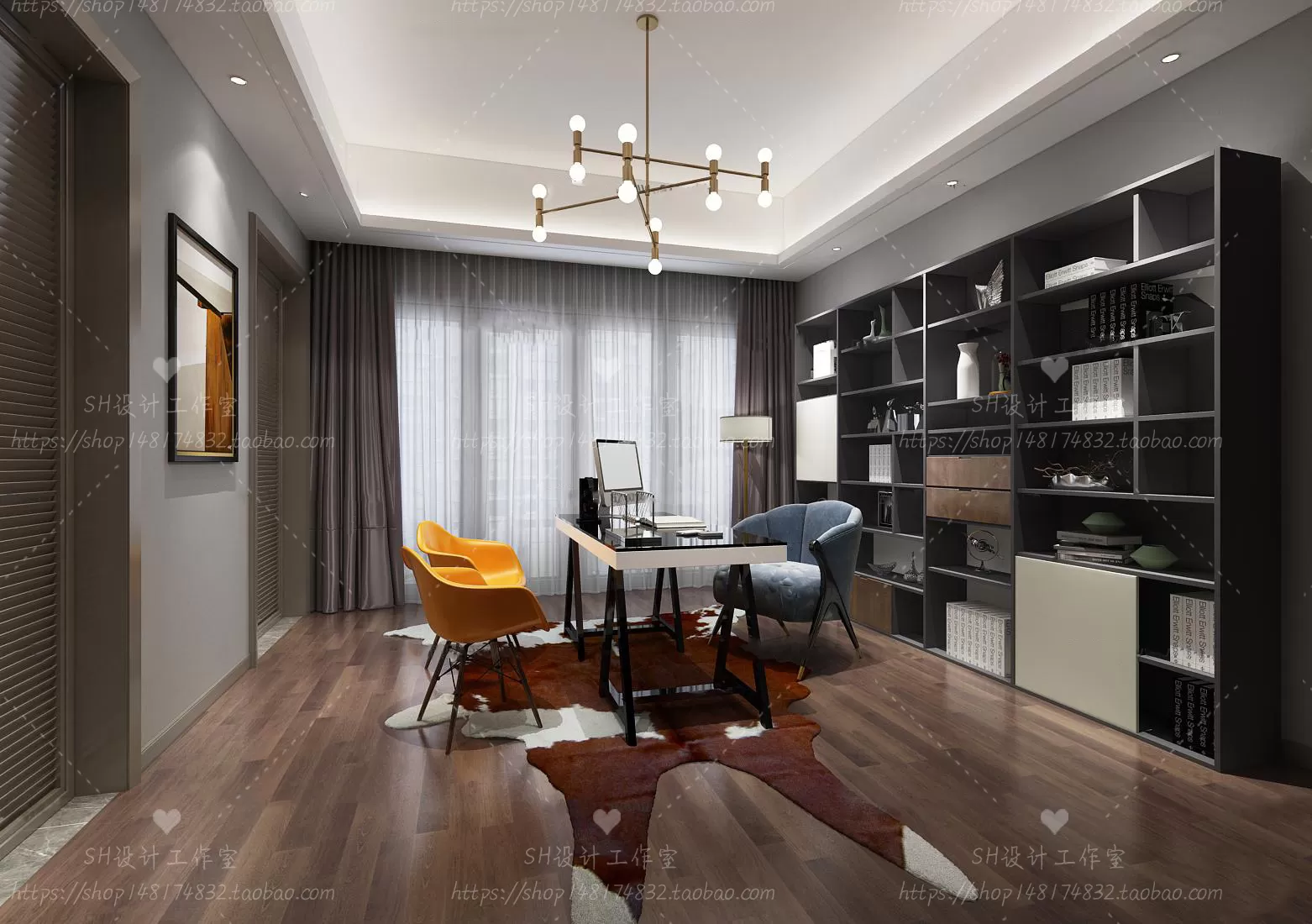 STUDY ROOM 3D SCENES – VRAY RENDER – 57