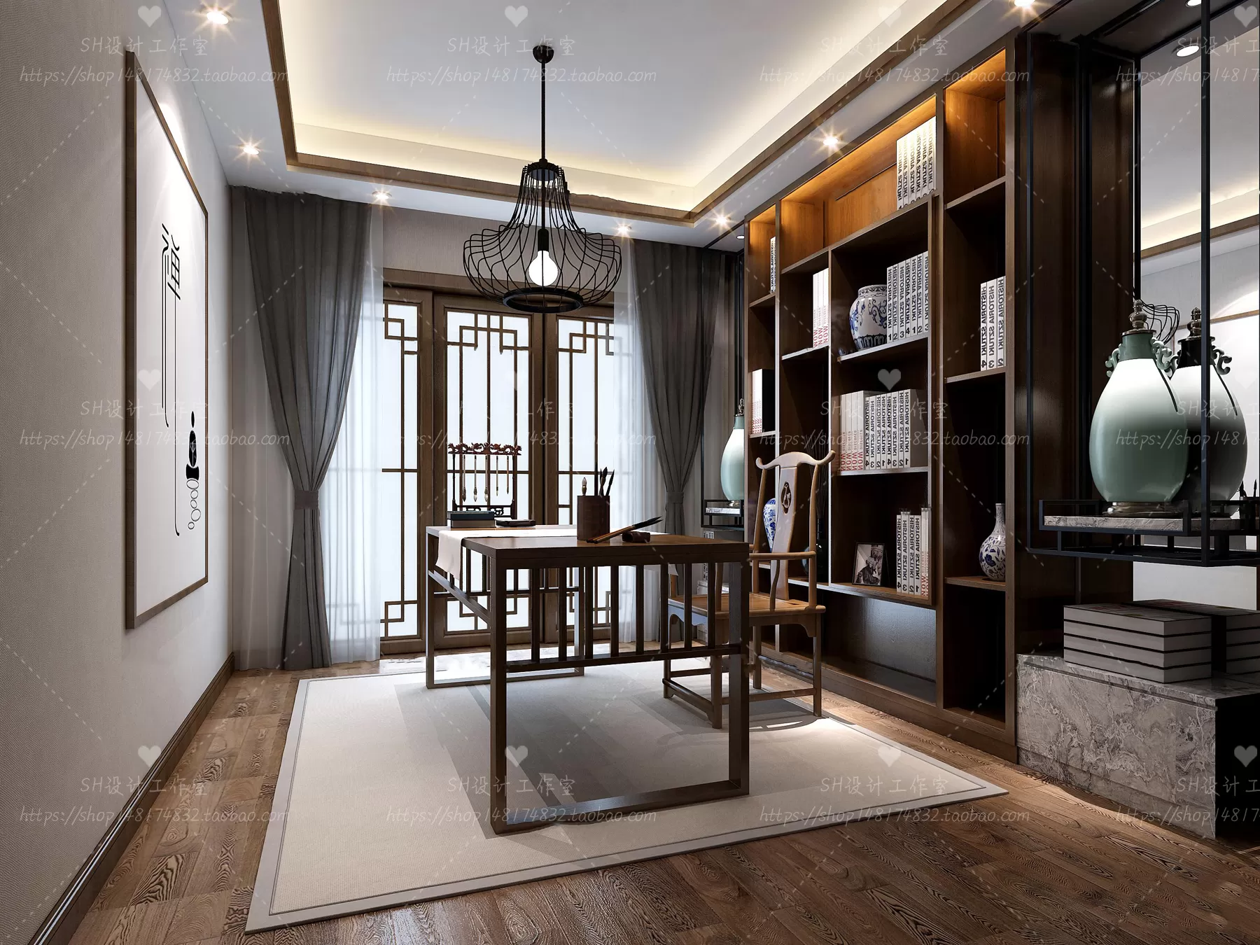 STUDY ROOM 3D SCENES – VRAY RENDER – 63