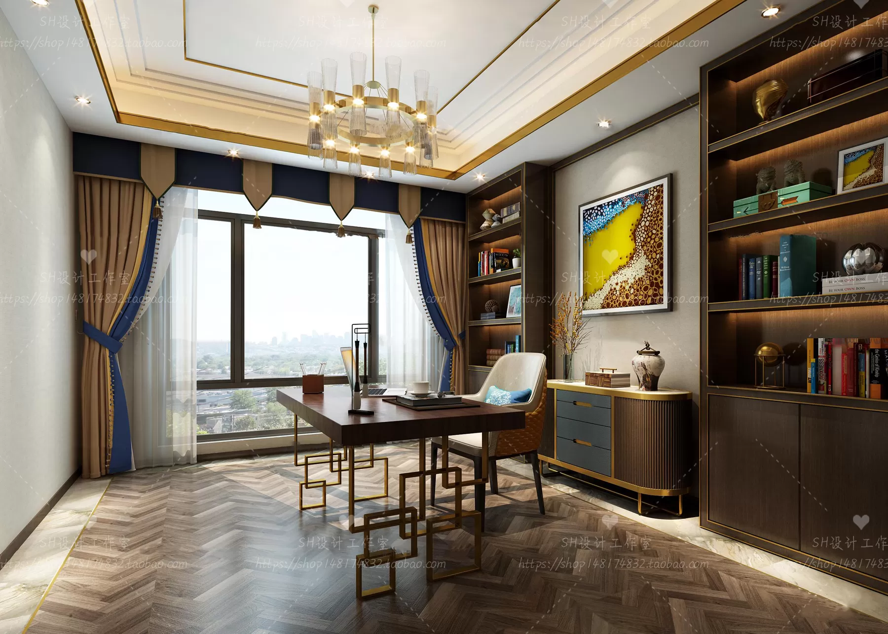 STUDY ROOM 3D SCENES – VRAY RENDER – 67