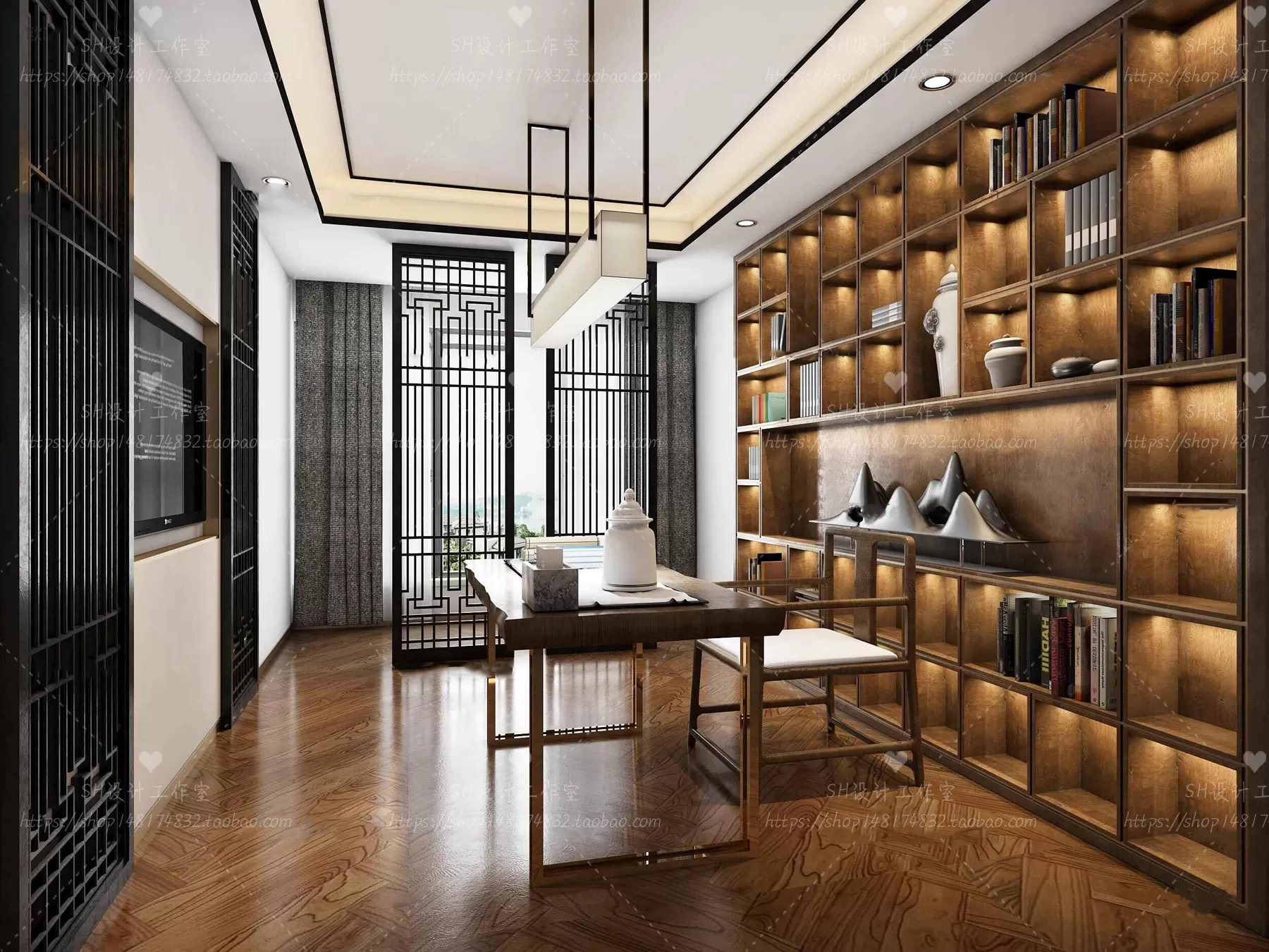 STUDY ROOM 3D SCENES – VRAY RENDER – 72