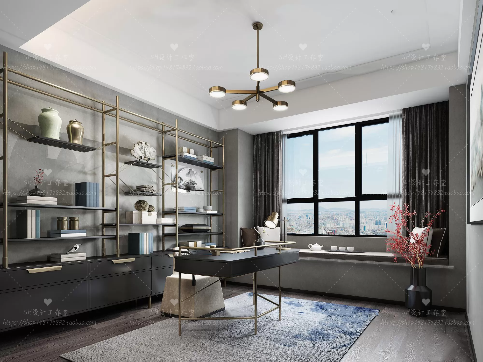 STUDY ROOM 3D SCENES – VRAY RENDER – 73