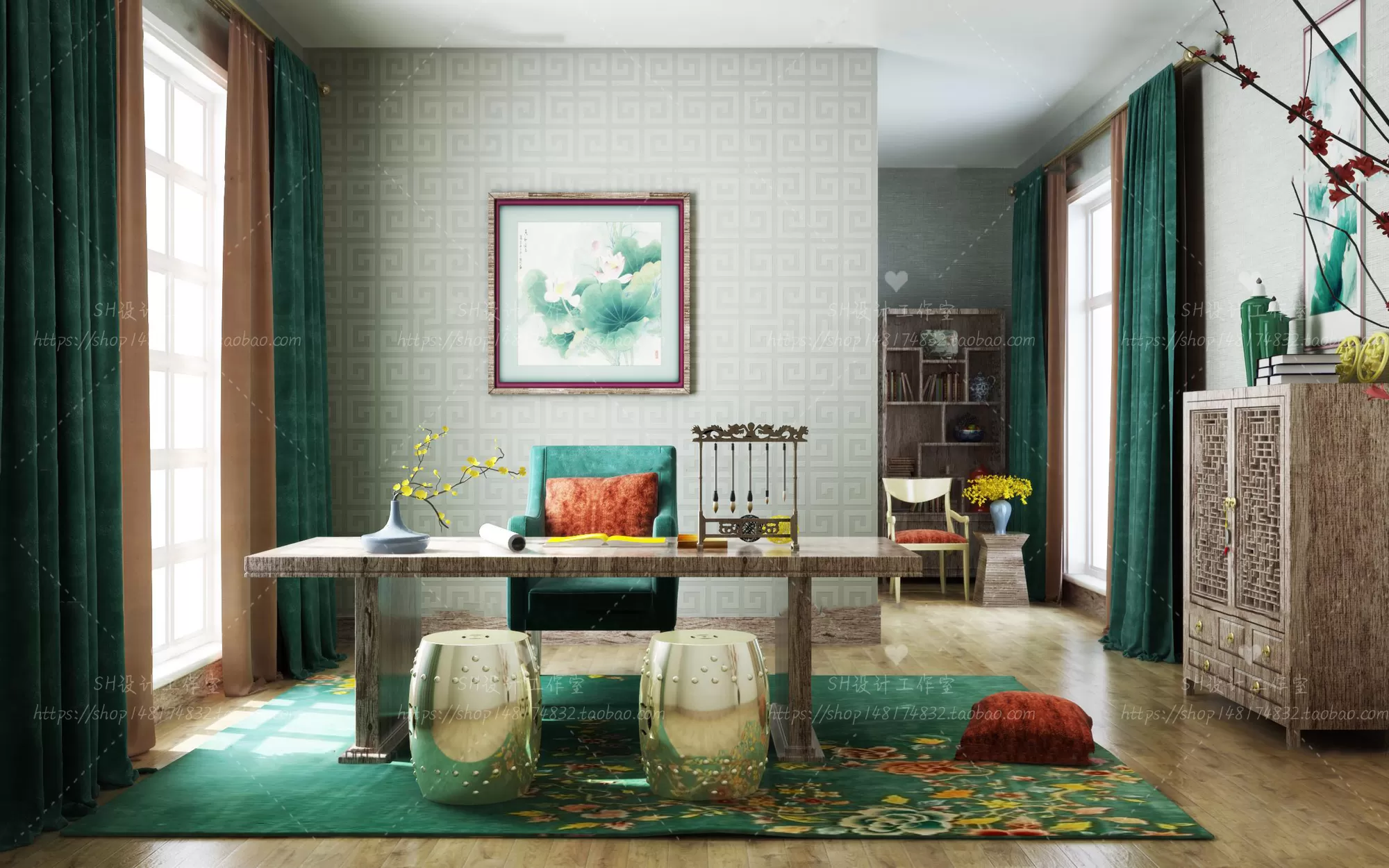 STUDY ROOM 3D SCENES – VRAY RENDER – 79