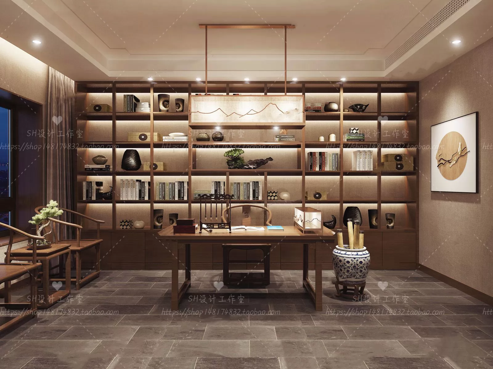 STUDY ROOM 3D SCENES – VRAY RENDER – 86