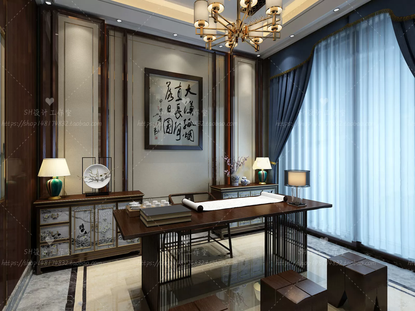 STUDY ROOM 3D SCENES – VRAY RENDER – 89