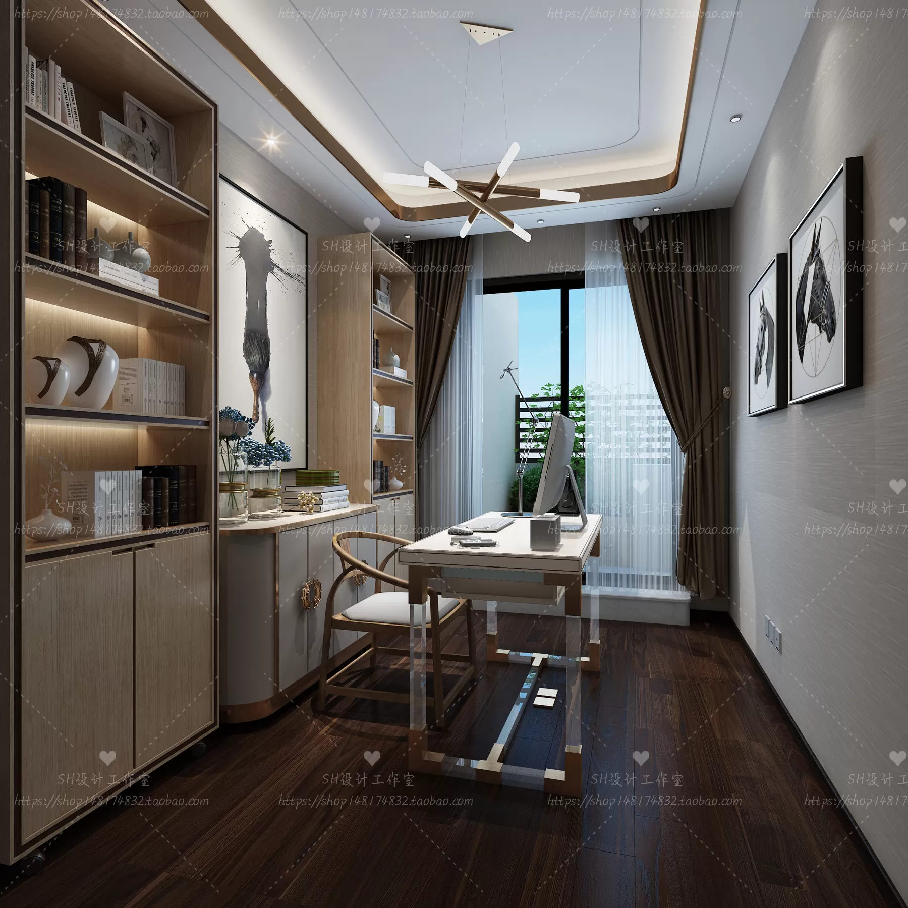 STUDY ROOM 3D SCENES – VRAY RENDER – 91