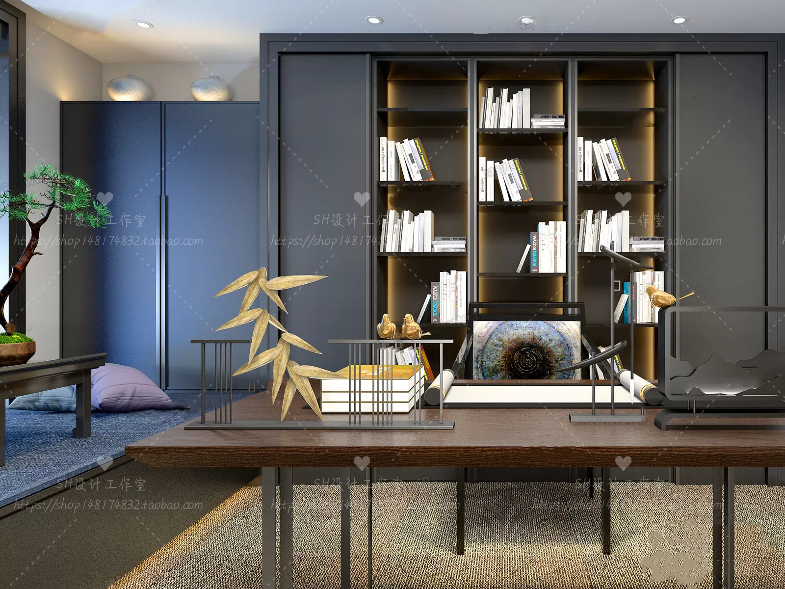 STUDY ROOM 3D SCENES – VRAY RENDER – 96