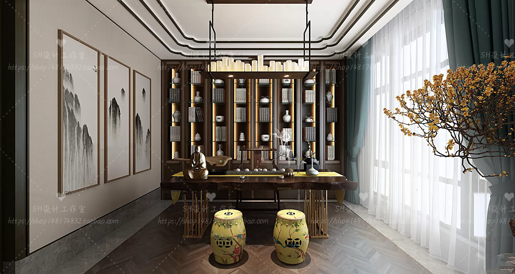 STUDY ROOM 3D SCENES – VRAY RENDER – 97