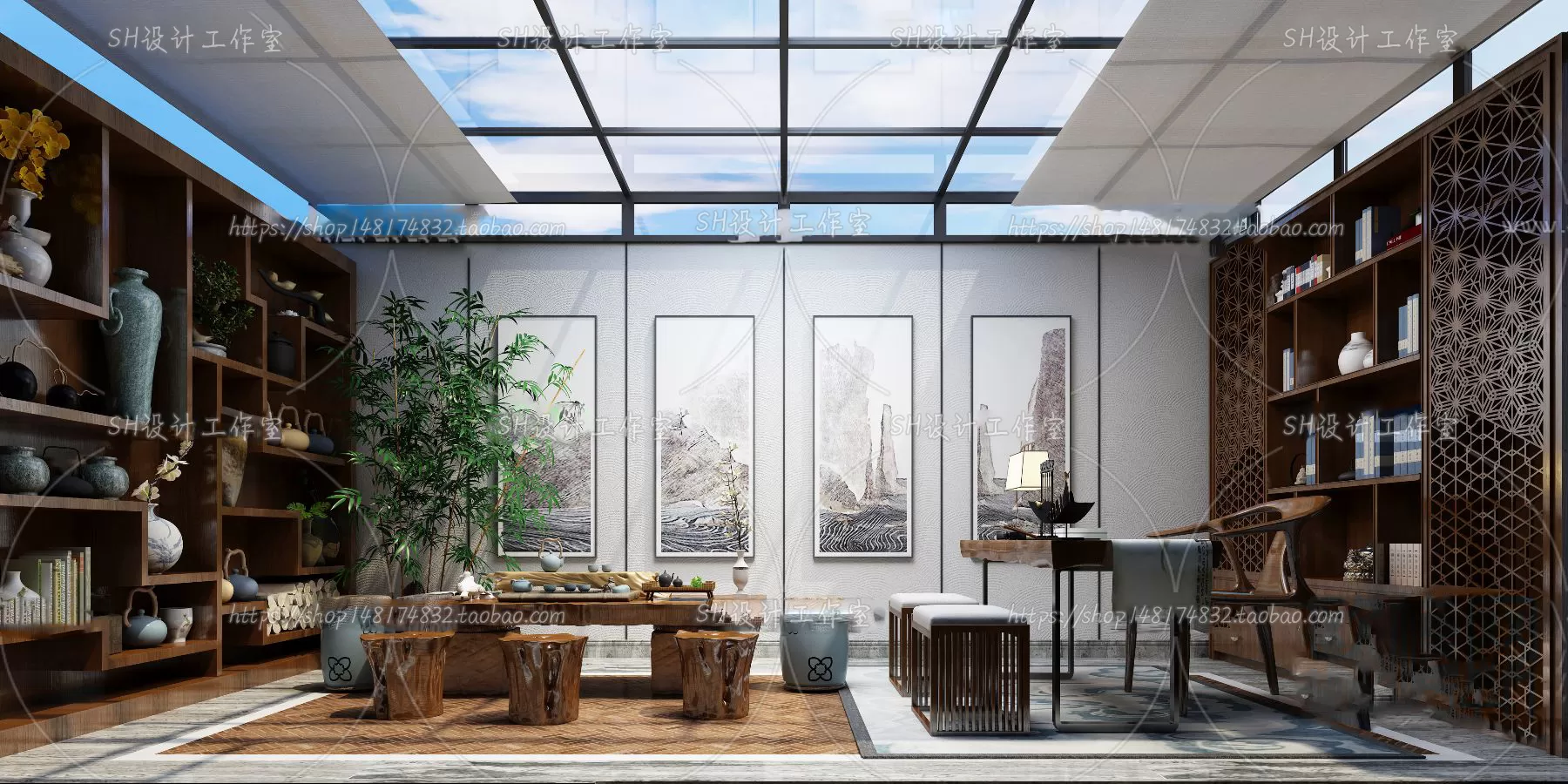 STUDY ROOM 3D SCENES – VRAY RENDER – 106