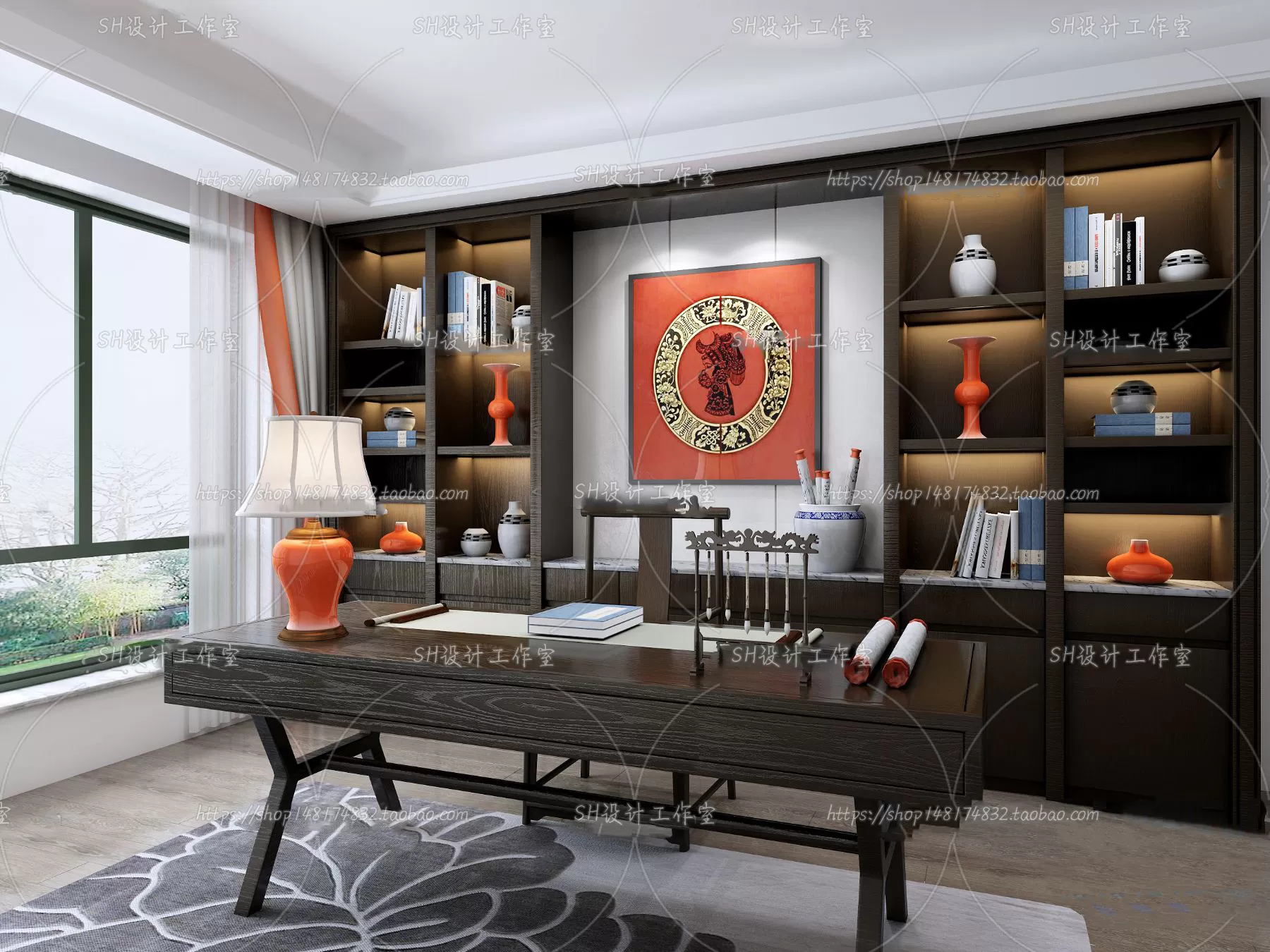 STUDY ROOM 3D SCENES – VRAY RENDER – 114