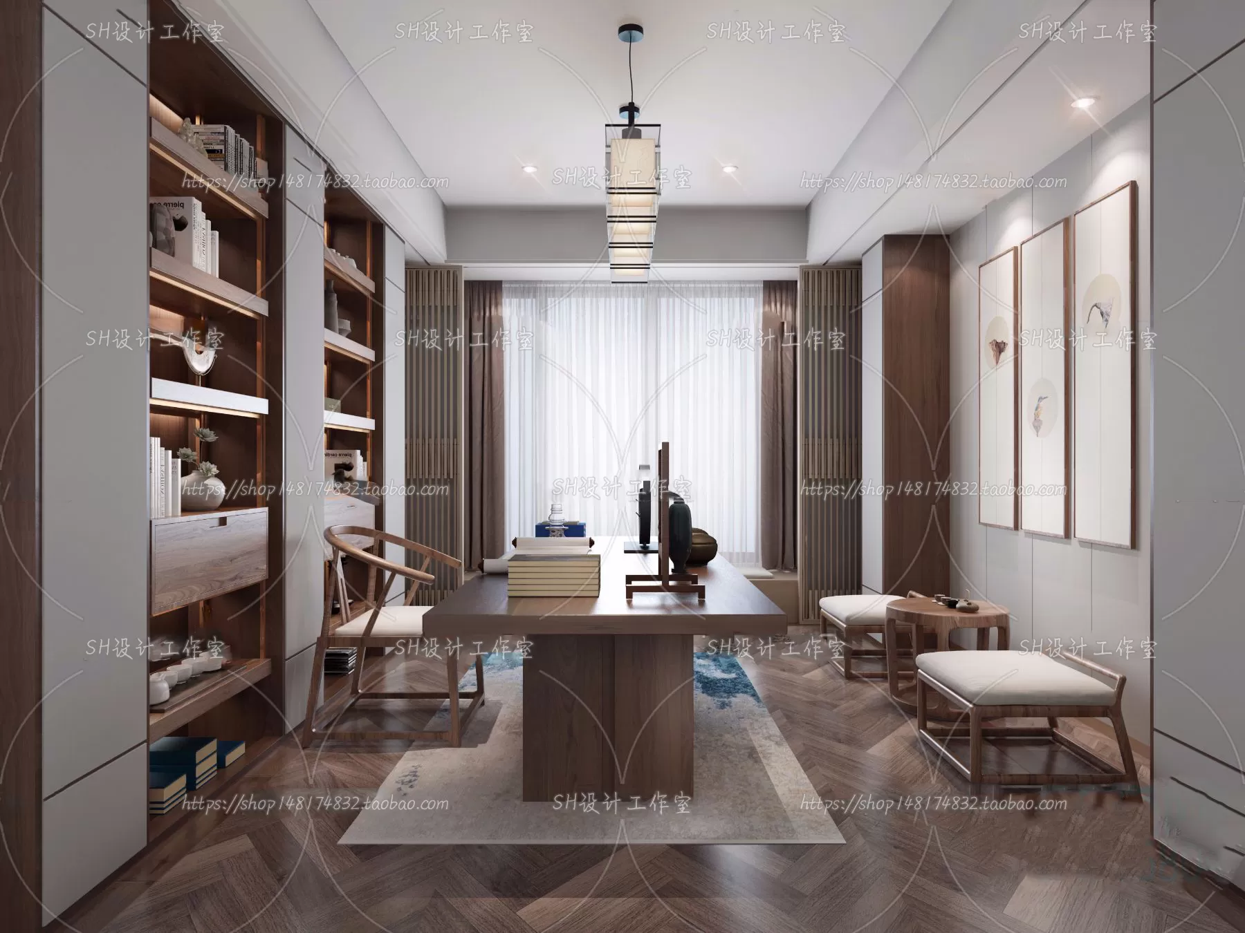 STUDY ROOM 3D SCENES – VRAY RENDER – 115