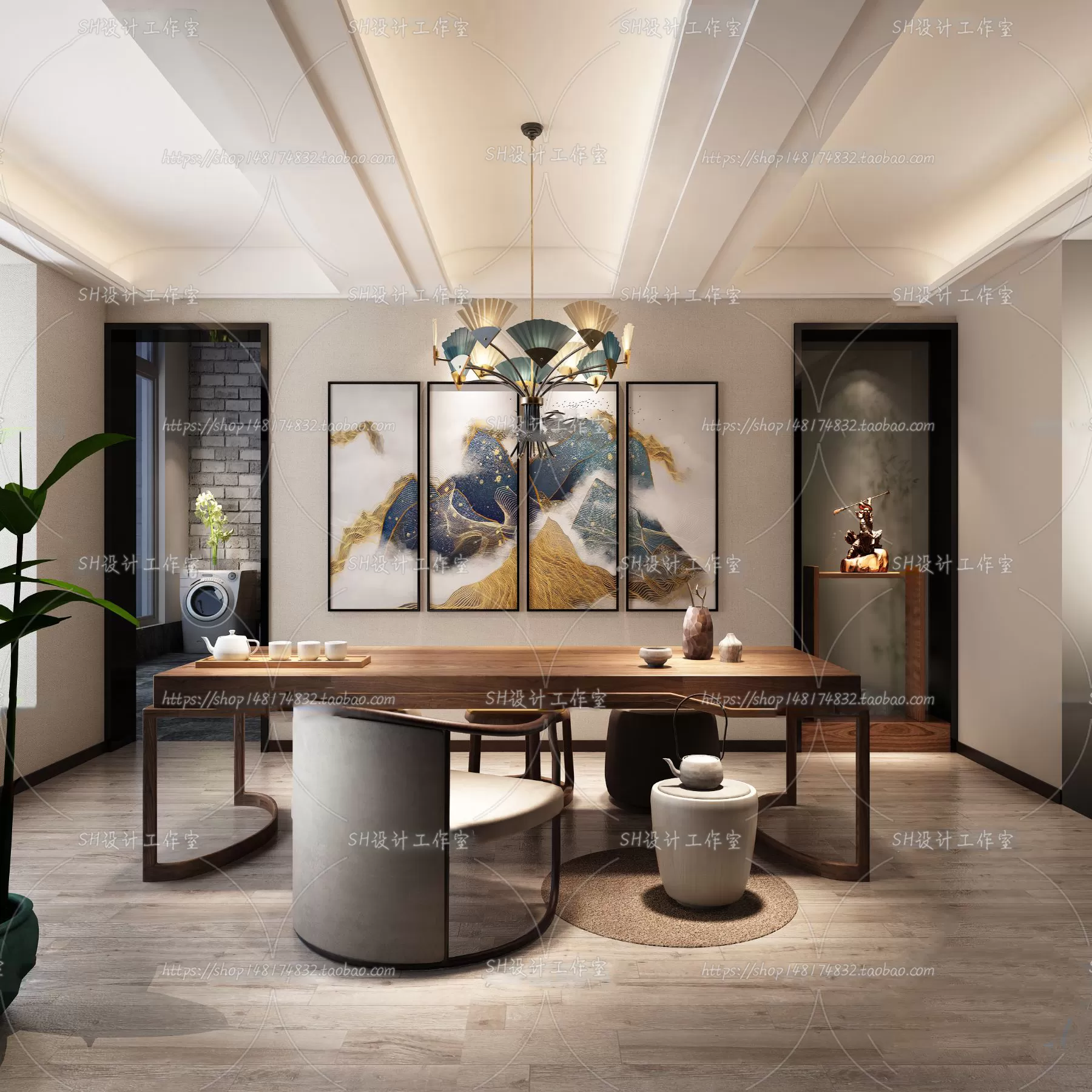 STUDY ROOM 3D SCENES – VRAY RENDER – 125