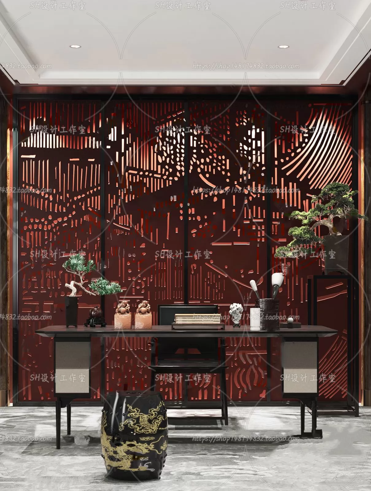 STUDY ROOM 3D SCENES – VRAY RENDER – 131