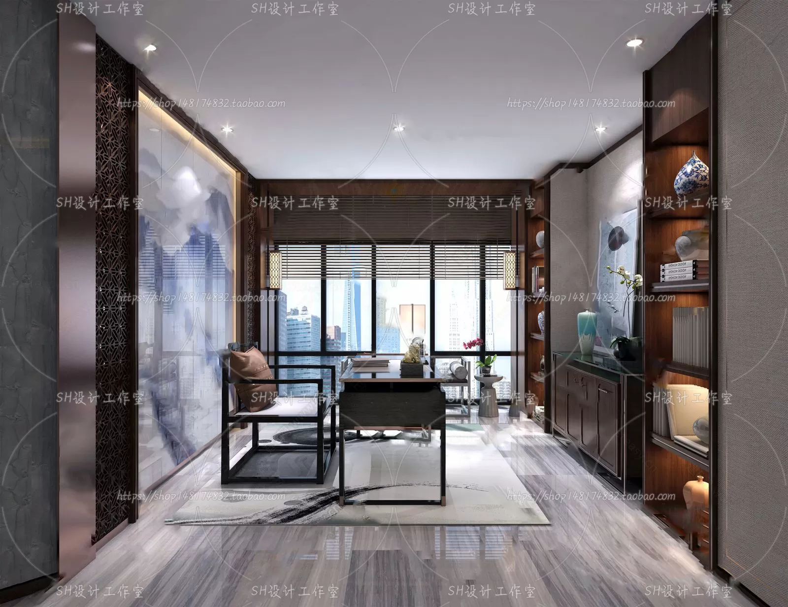 STUDY ROOM 3D SCENES – VRAY RENDER – 133