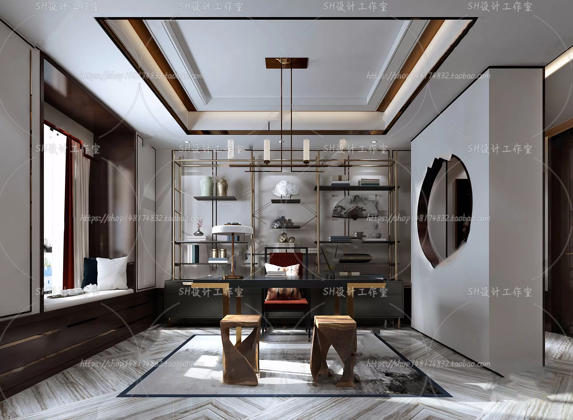 STUDY ROOM 3D SCENES – VRAY RENDER – 140