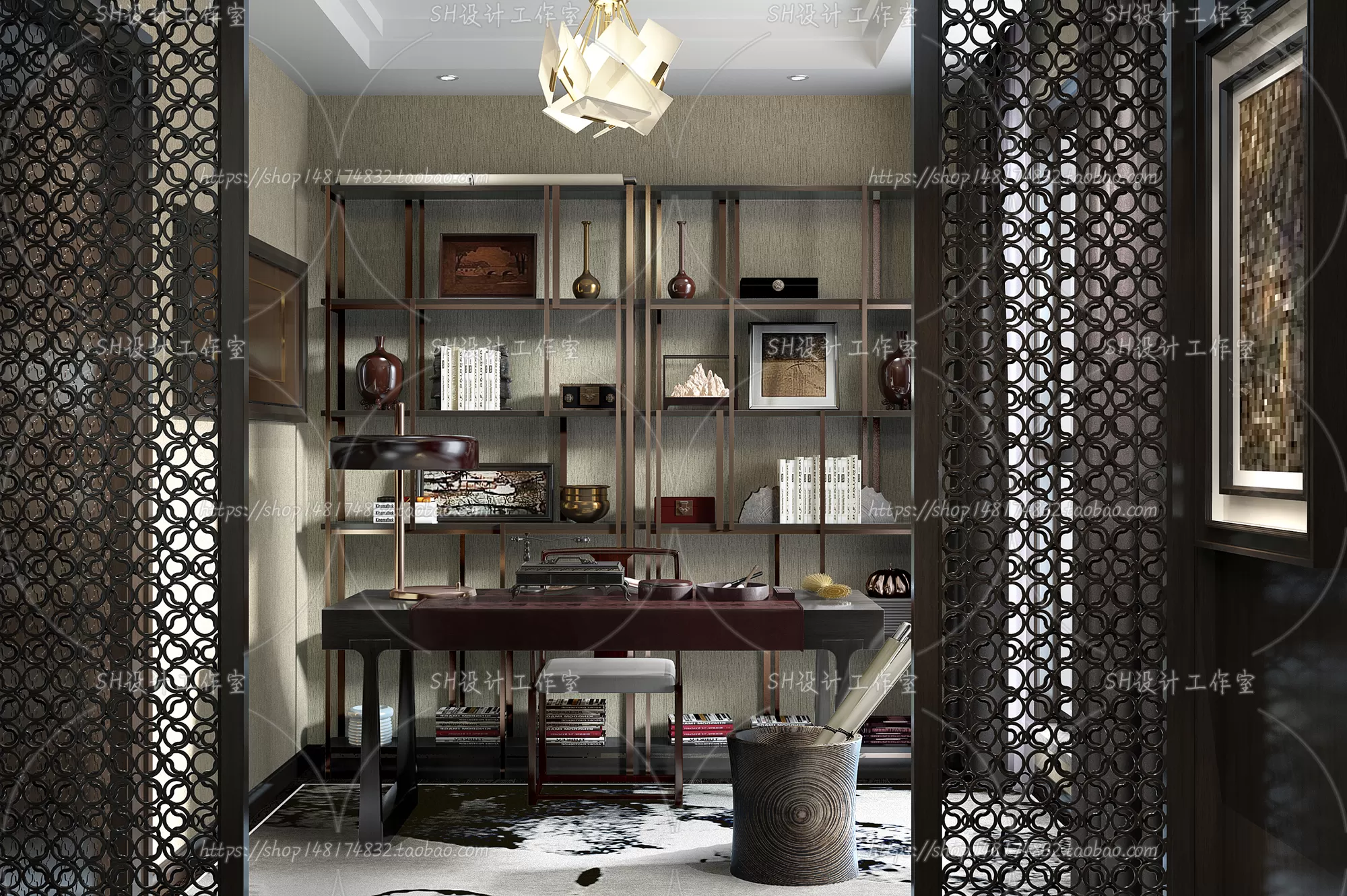 STUDY ROOM 3D SCENES – VRAY RENDER – 145