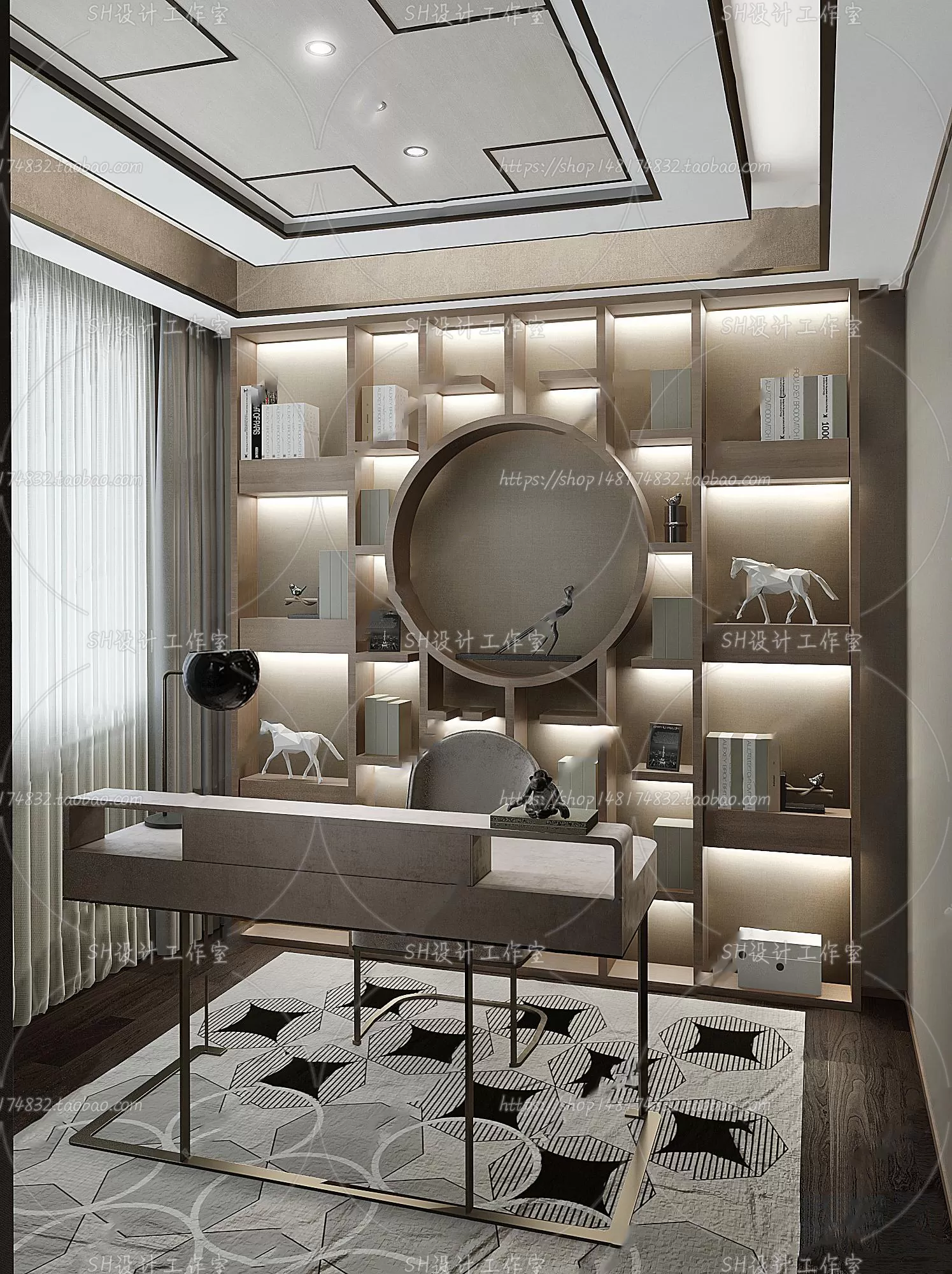 STUDY ROOM 3D SCENES – VRAY RENDER – 146