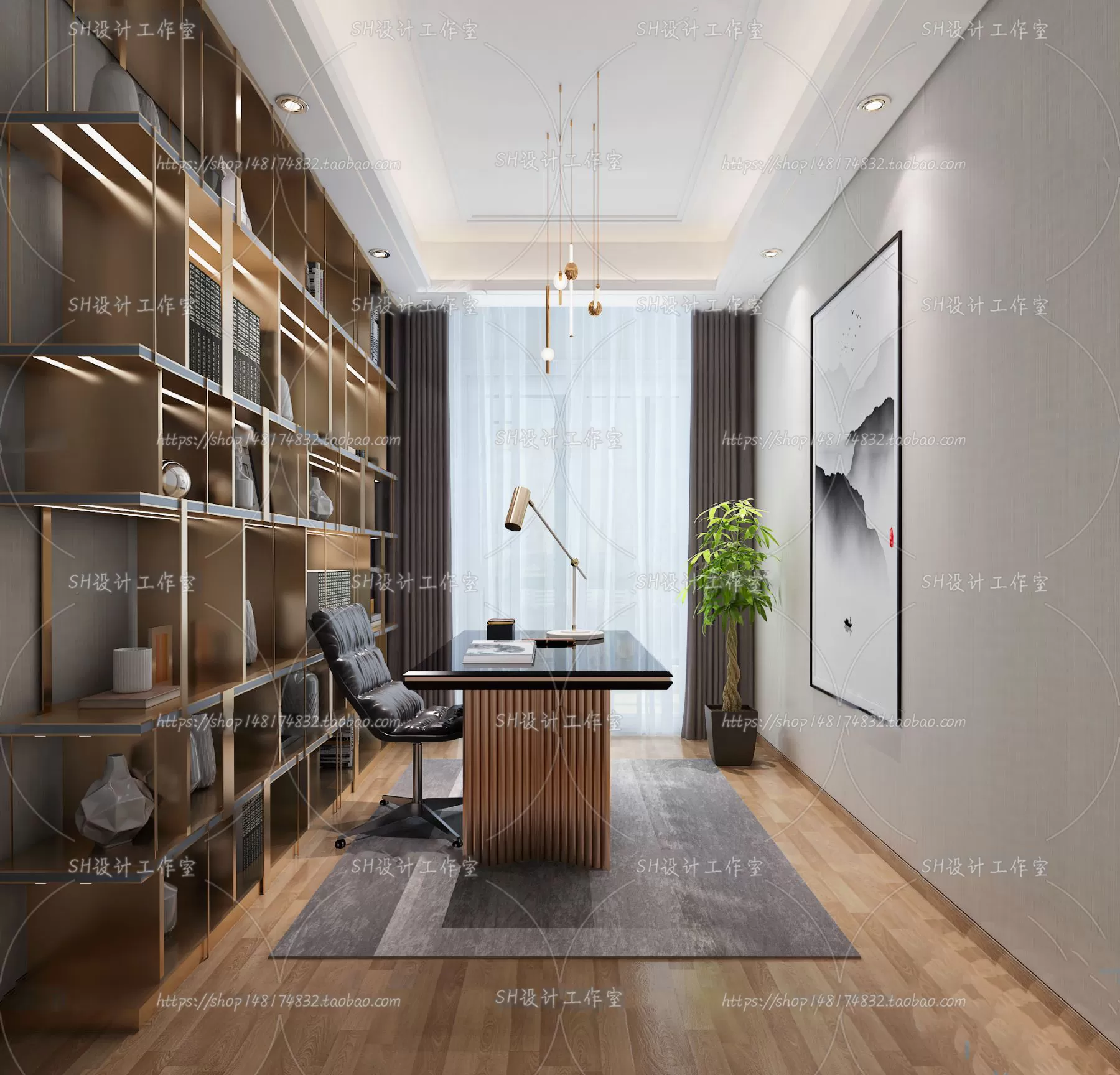 STUDY ROOM 3D SCENES – VRAY RENDER – 150
