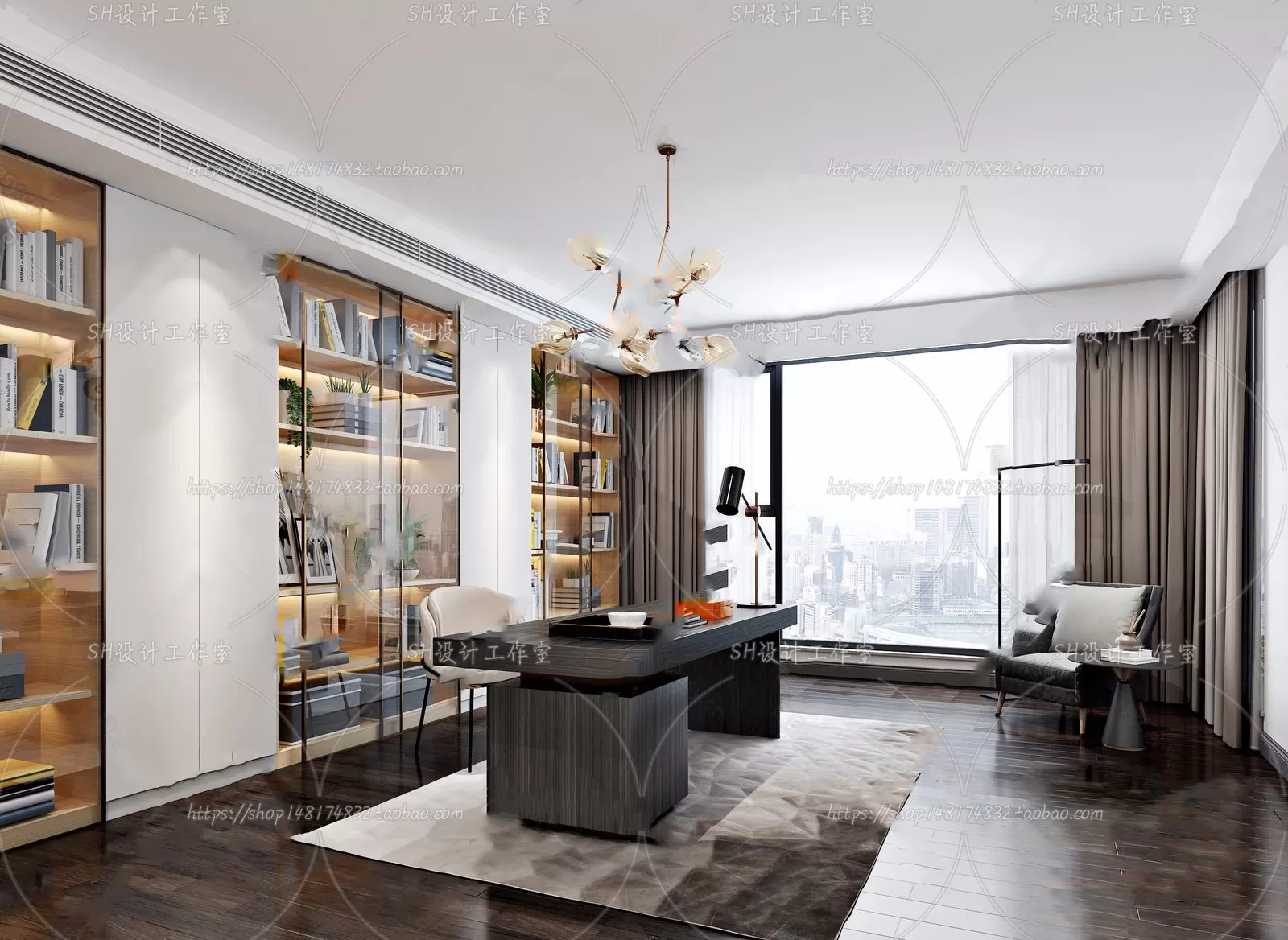 STUDY ROOM 3D SCENES – VRAY RENDER – 155