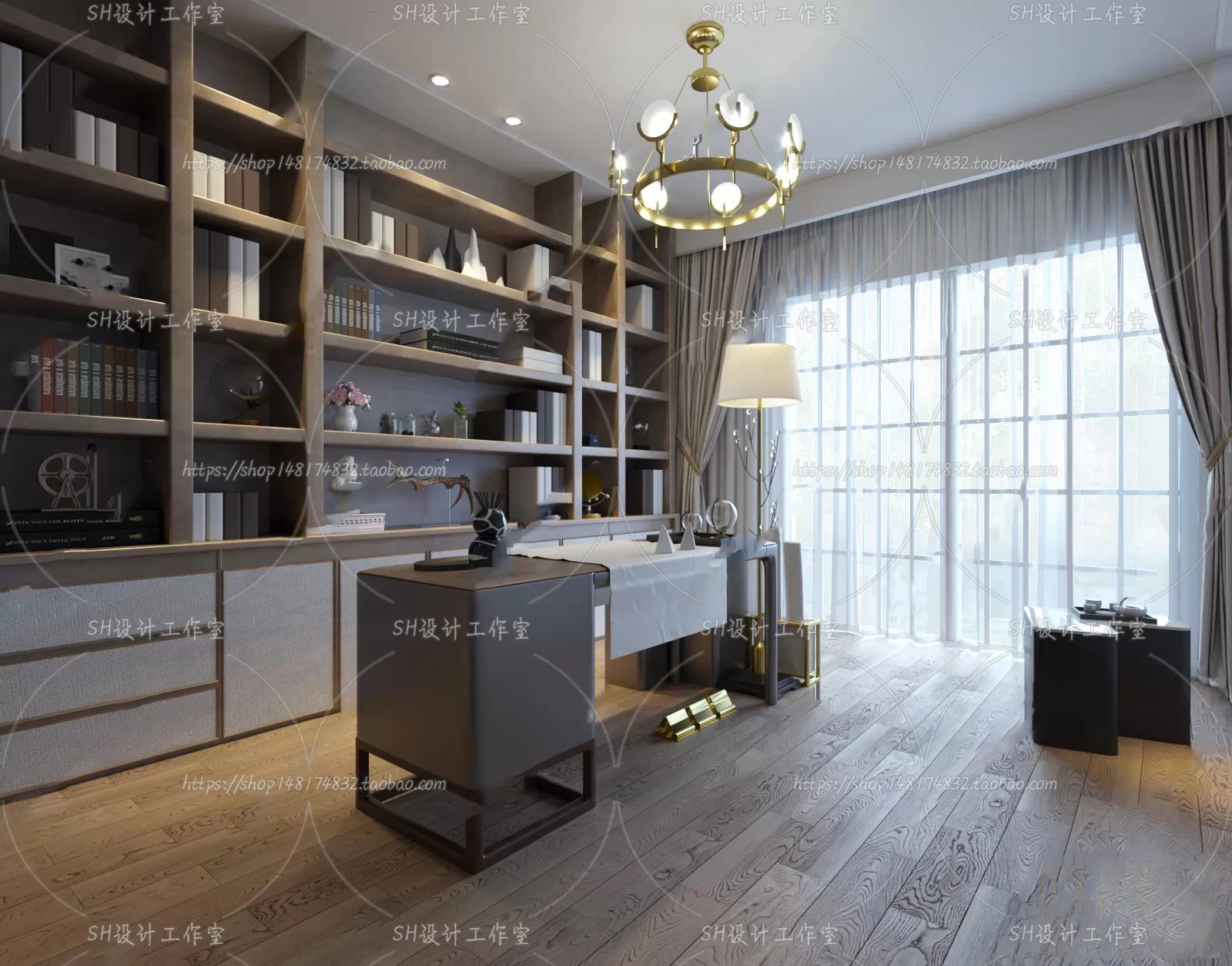 STUDY ROOM 3D SCENES – VRAY RENDER – 157