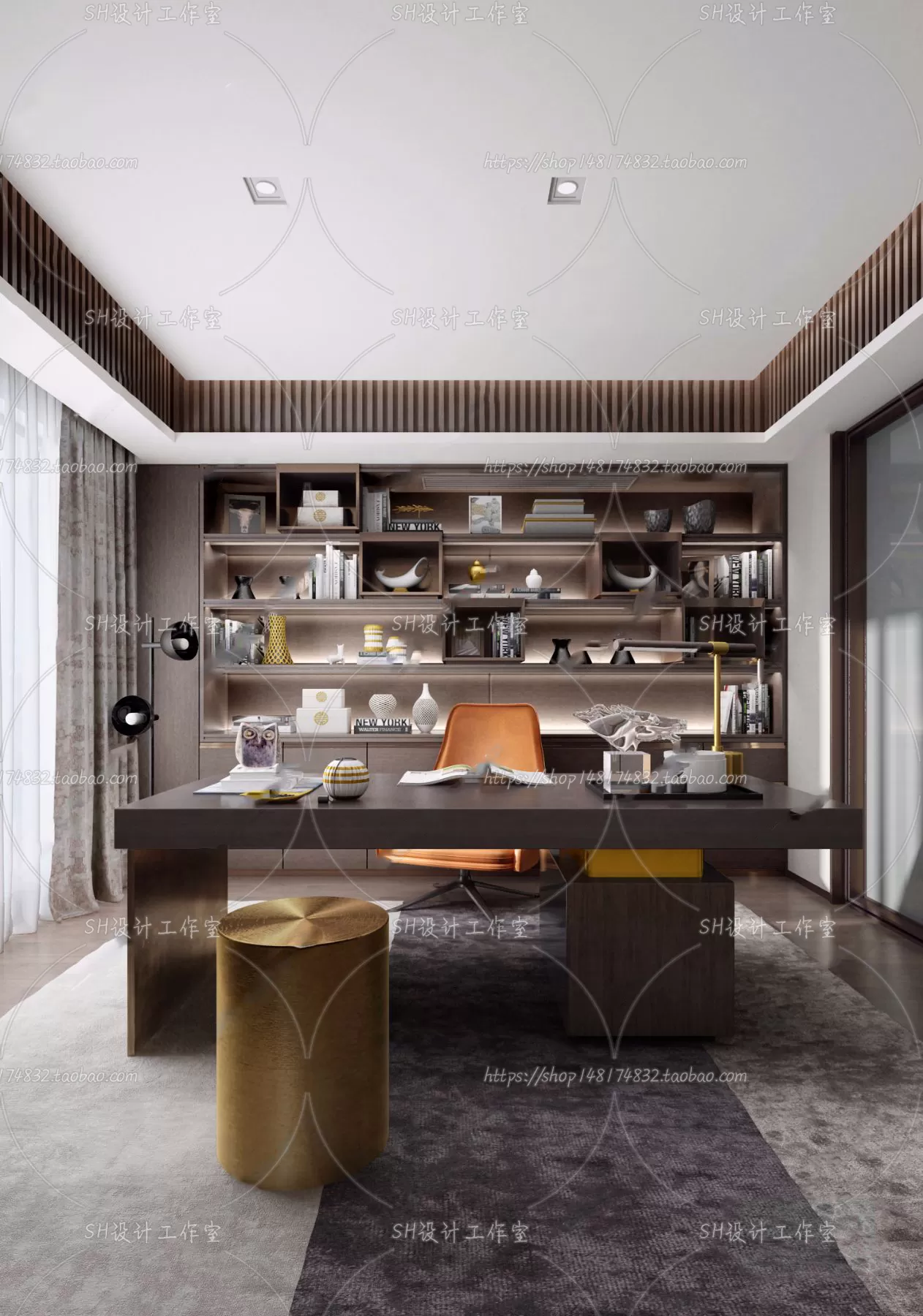 STUDY ROOM 3D SCENES – VRAY RENDER – 158