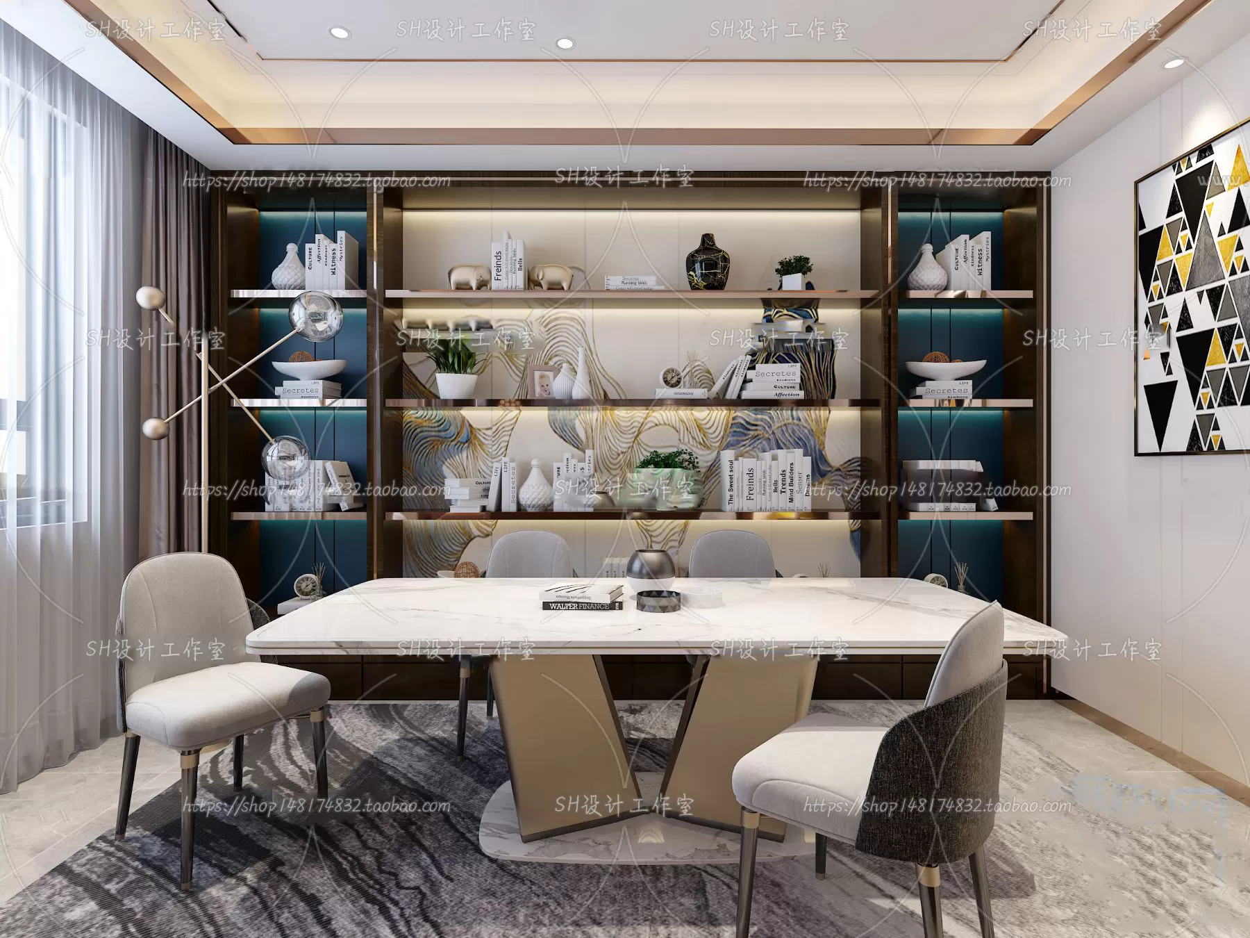 STUDY ROOM 3D SCENES – VRAY RENDER – 159