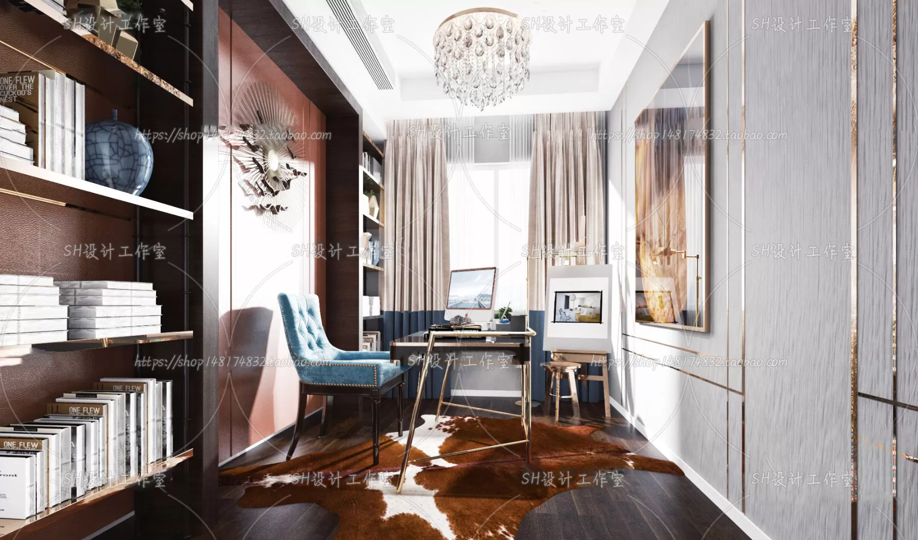 STUDY ROOM 3D SCENES – VRAY RENDER – 163