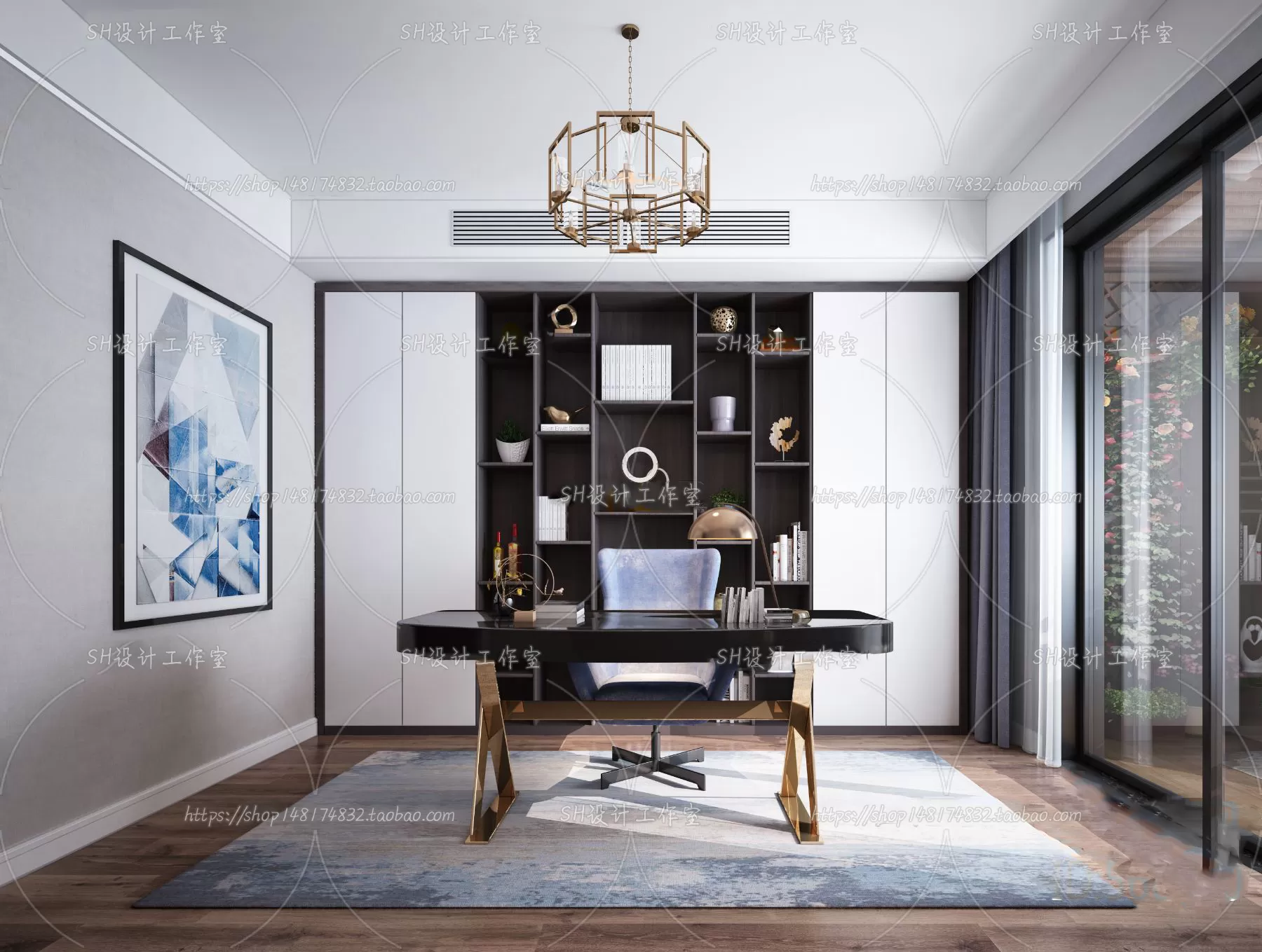 STUDY ROOM 3D SCENES – VRAY RENDER – 164