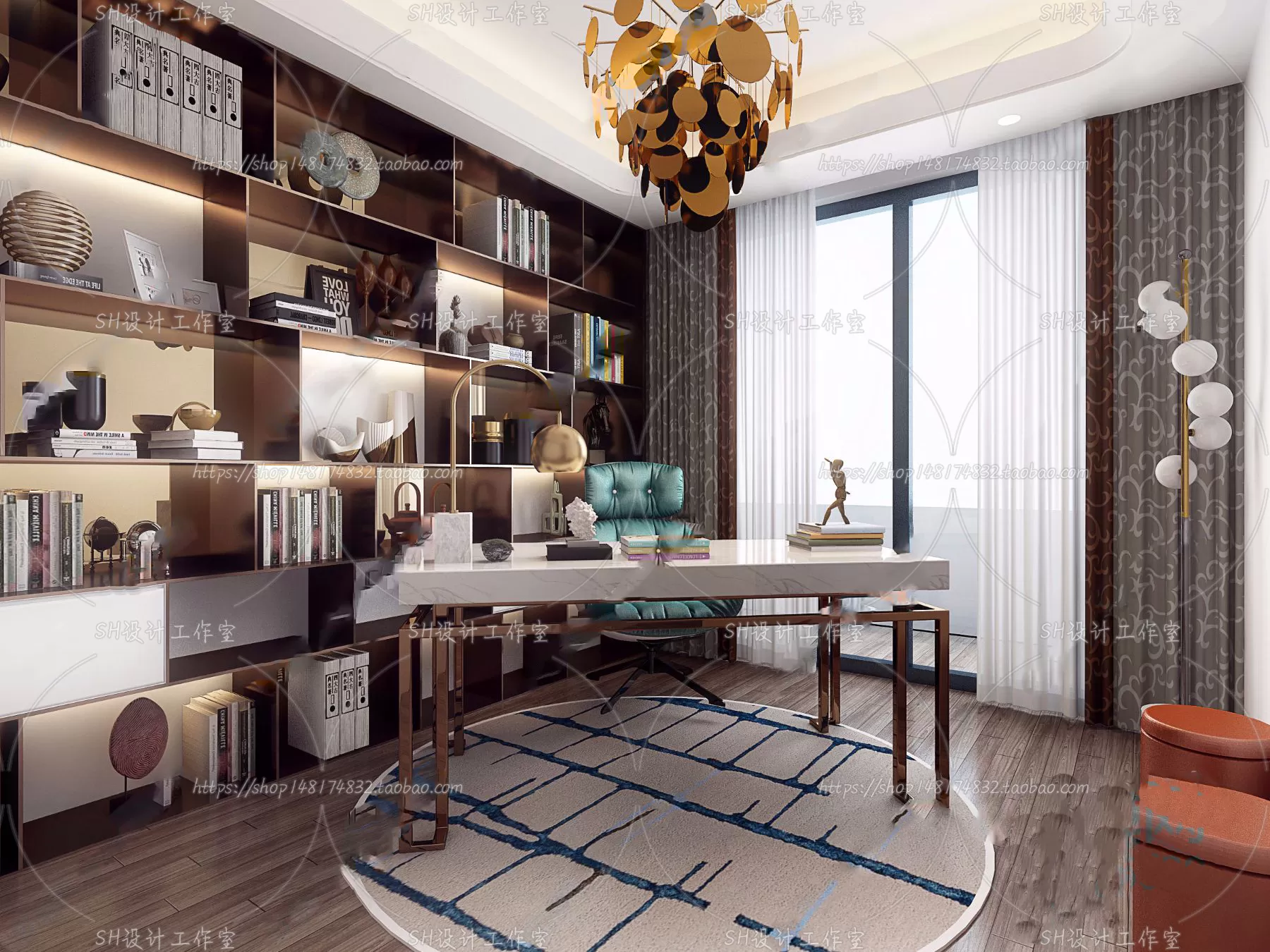 STUDY ROOM 3D SCENES – VRAY RENDER – 165