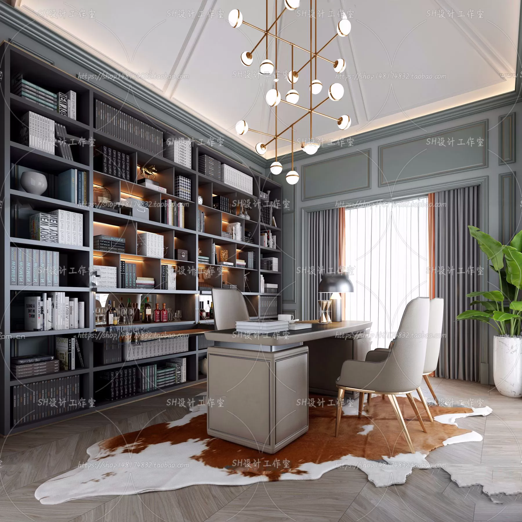 STUDY ROOM 3D SCENES – VRAY RENDER – 167