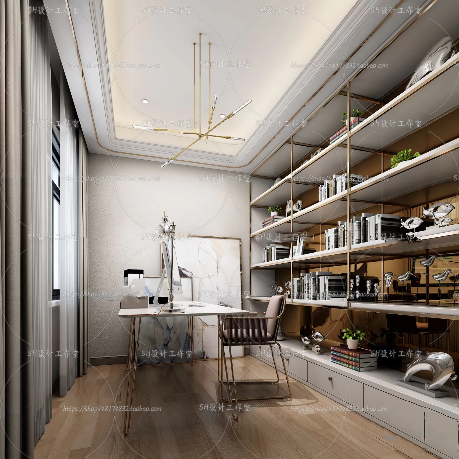 STUDY ROOM 3D SCENES – VRAY RENDER – 169