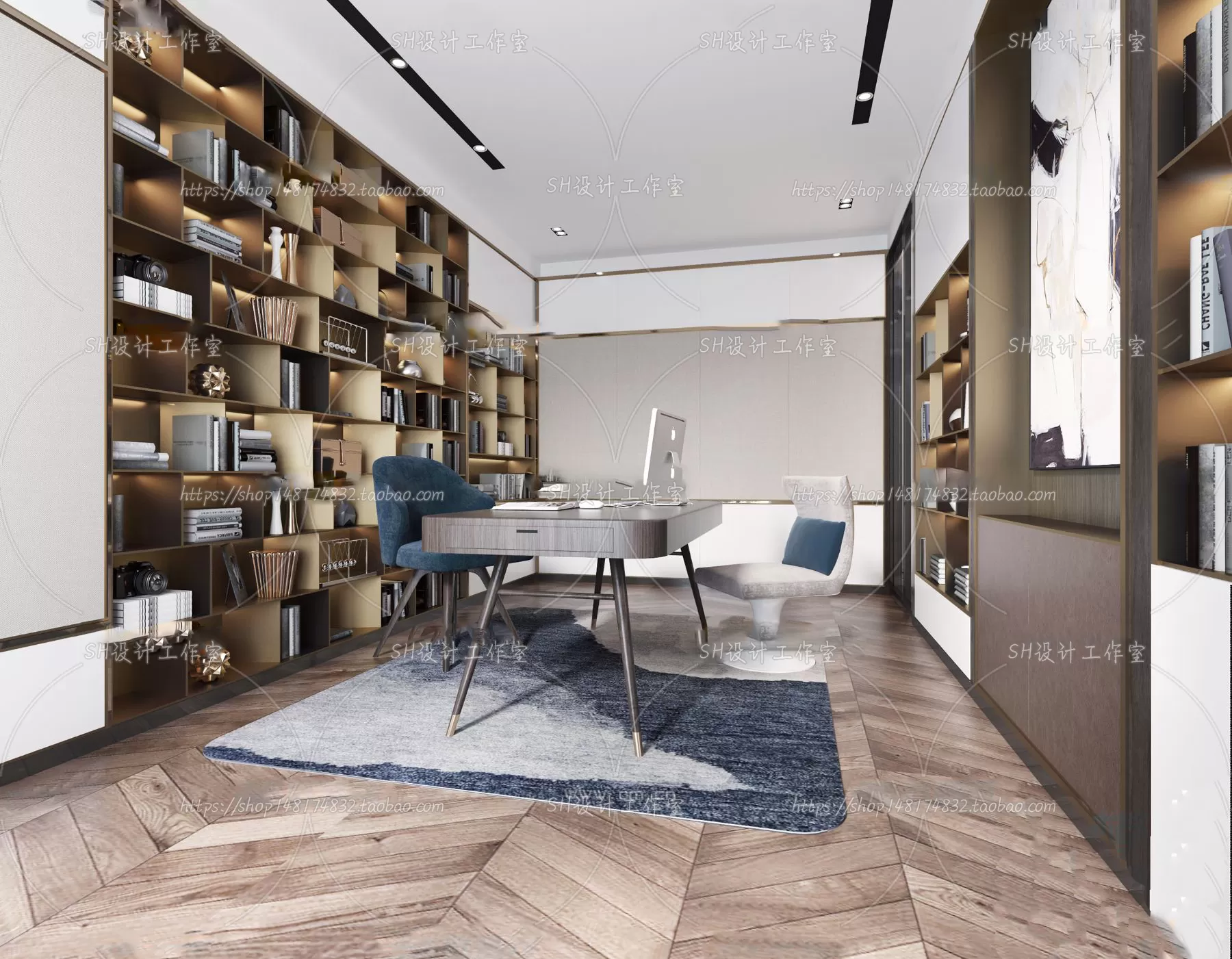 STUDY ROOM 3D SCENES – VRAY RENDER – 171