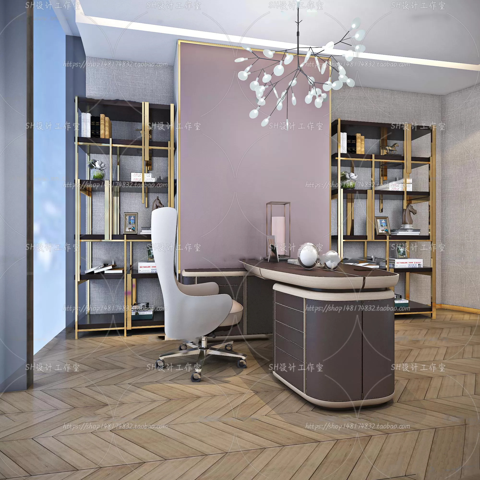 STUDY ROOM 3D SCENES – VRAY RENDER – 172