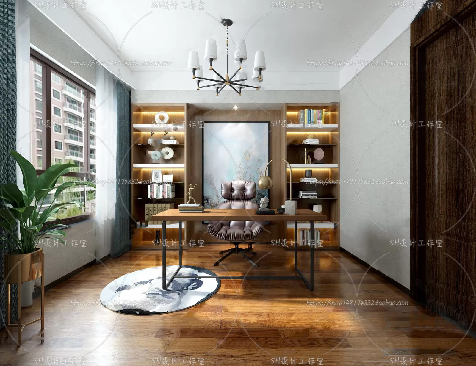 STUDY ROOM 3D SCENES – VRAY RENDER – 176