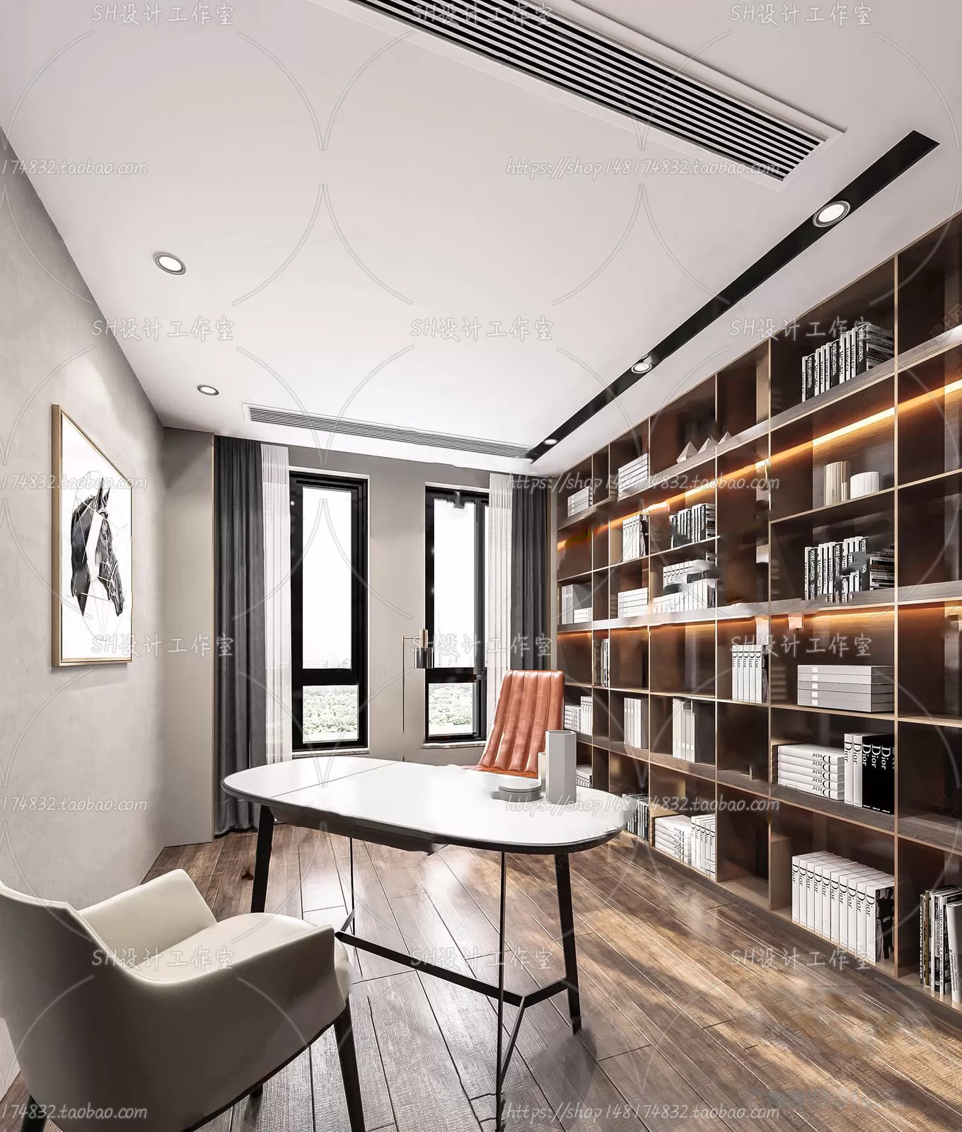 STUDY ROOM 3D SCENES – VRAY RENDER – 177