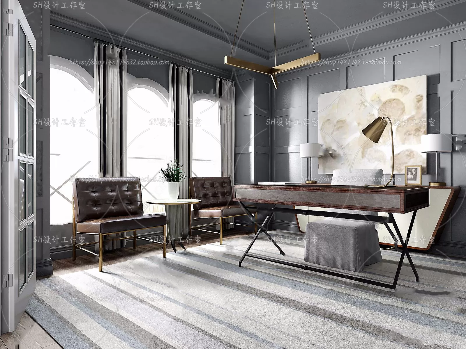 STUDY ROOM 3D SCENES – VRAY RENDER – 178