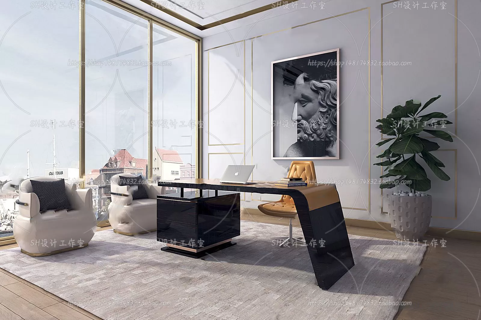 STUDY ROOM 3D SCENES – VRAY RENDER – 179