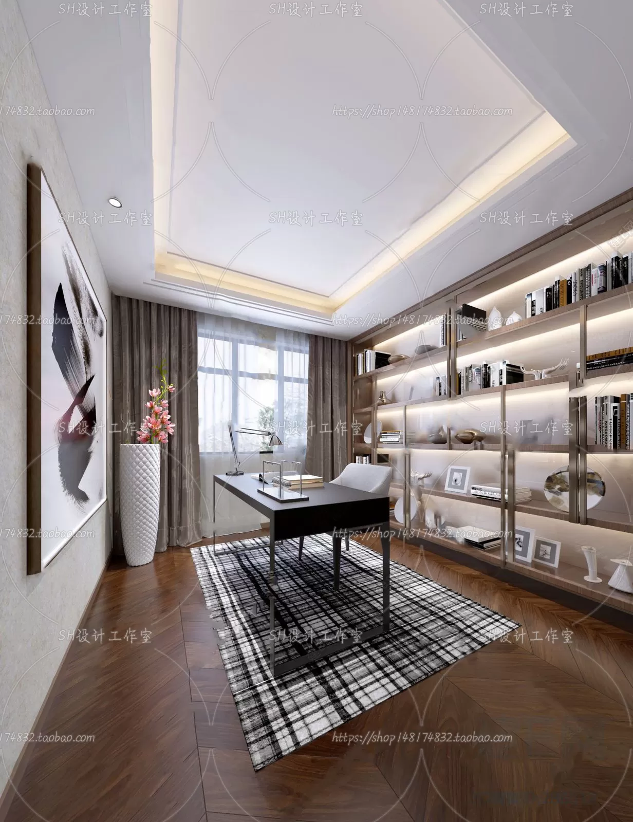 STUDY ROOM 3D SCENES – VRAY RENDER – 180