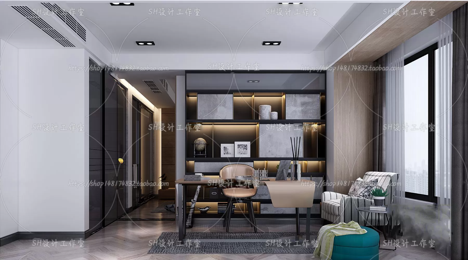 STUDY ROOM 3D SCENES – VRAY RENDER – 181