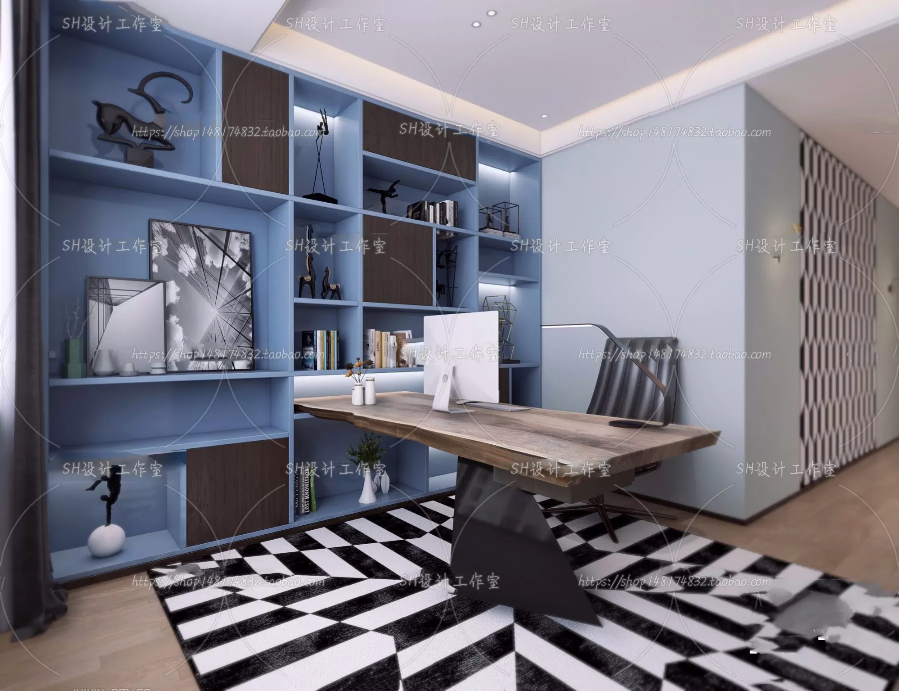 STUDY ROOM 3D SCENES – VRAY RENDER – 182