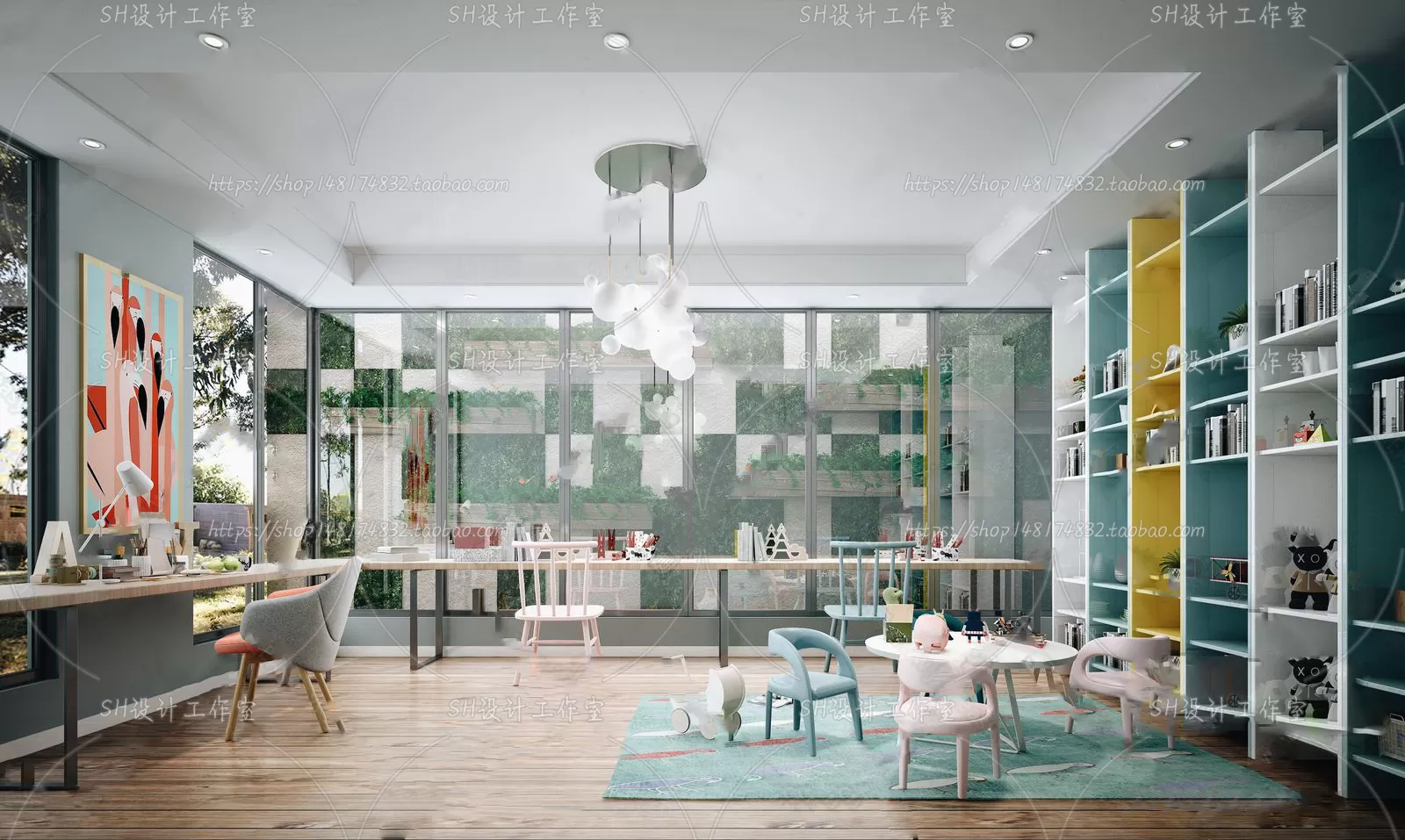 STUDY ROOM 3D SCENES – VRAY RENDER – 185