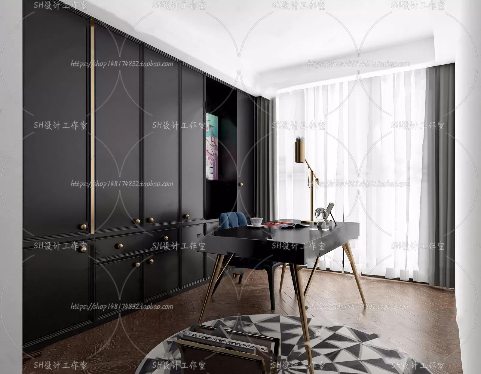 STUDY ROOM 3D SCENES – VRAY RENDER – 187