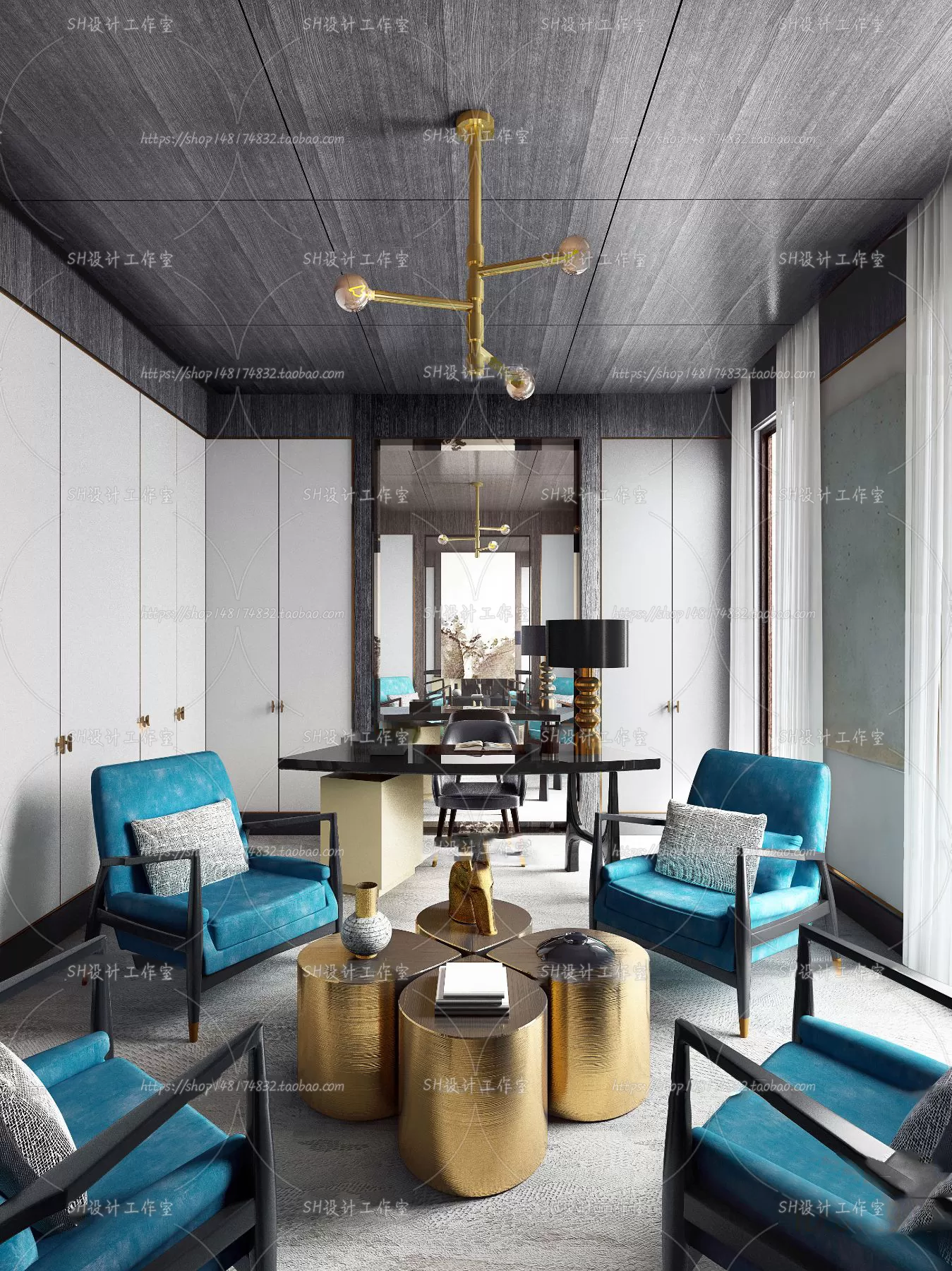 STUDY ROOM 3D SCENES – VRAY RENDER – 190