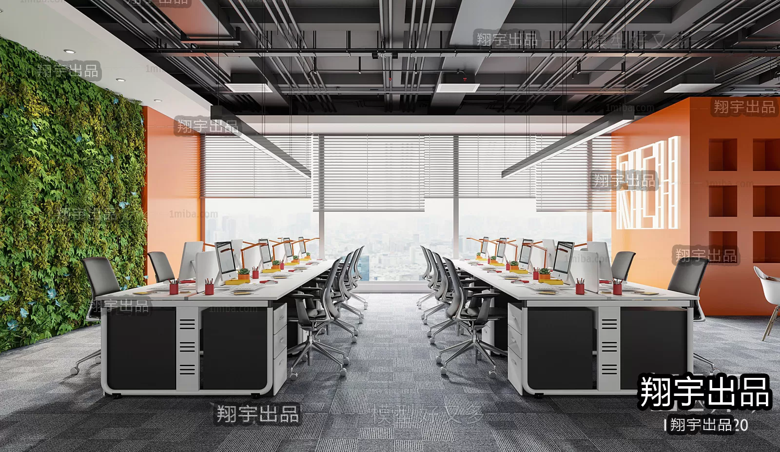 3D OFFICE INTERIOR (VRAY) – WORKSPACE 3D SCENES – 024